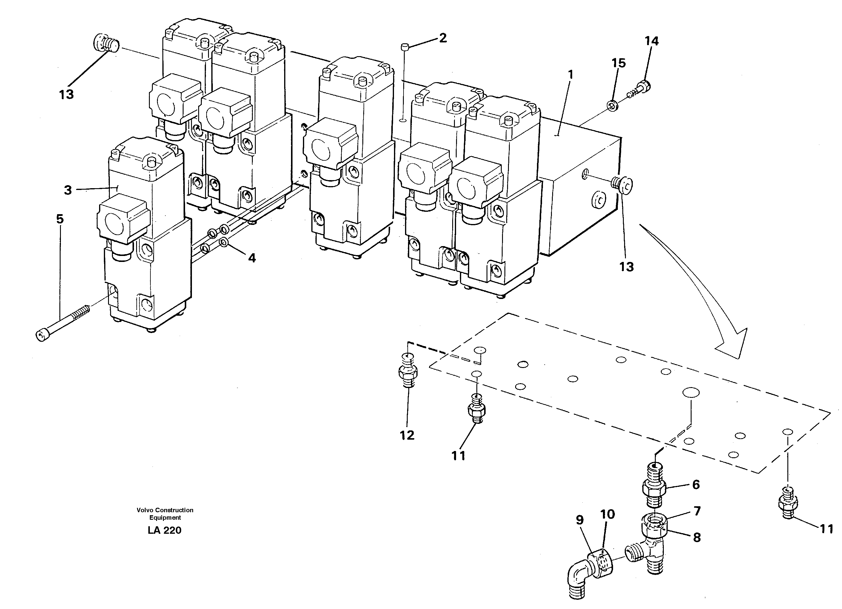 Slew valve block, crawlers — volvo parts diagram