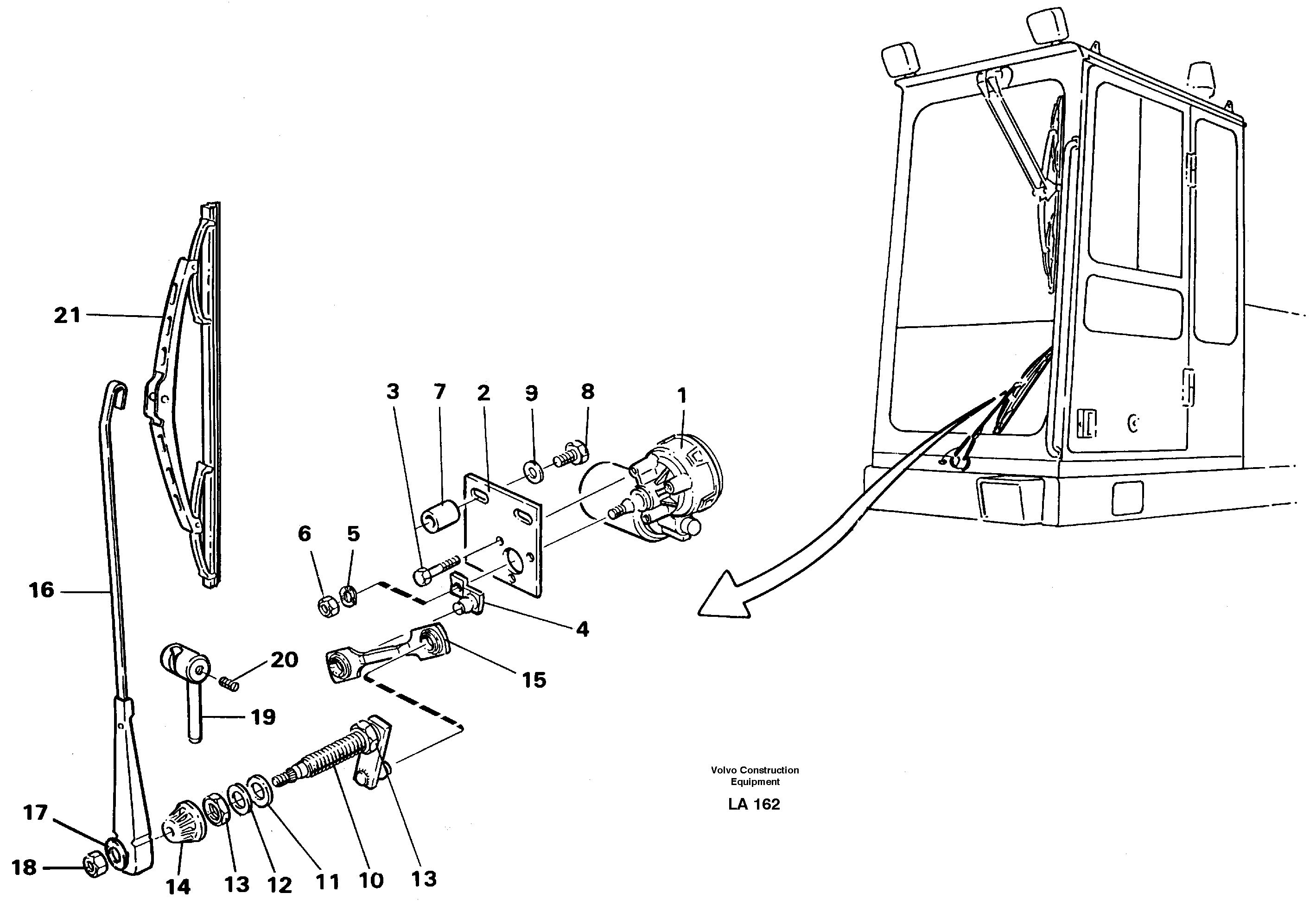Windscreen wiper, lower — volvo parts diagram