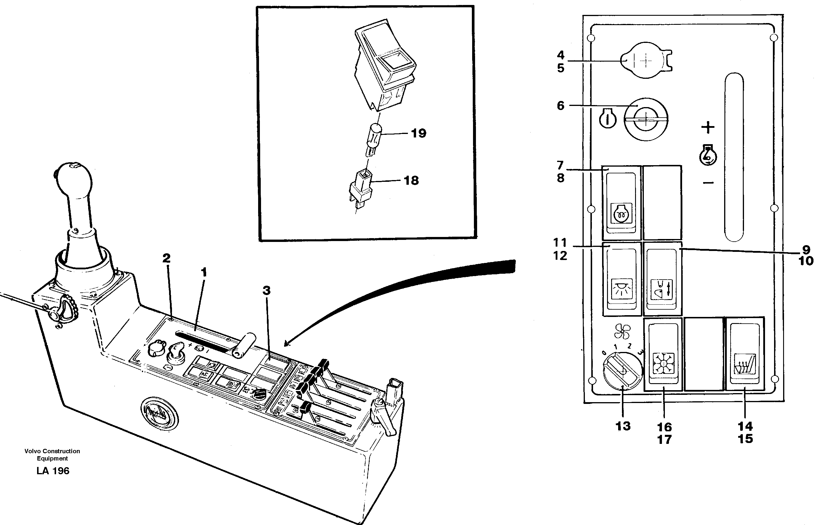 Engine control panel — volvo parts diagram