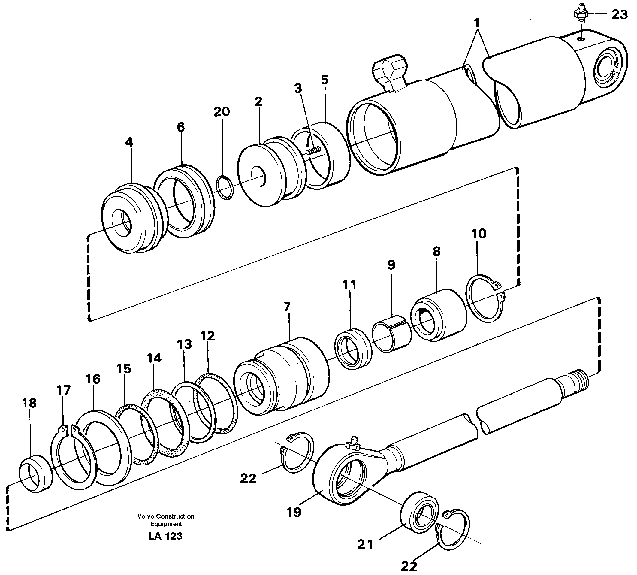 Hydraulic cylinder, steering — volvo parts diagram