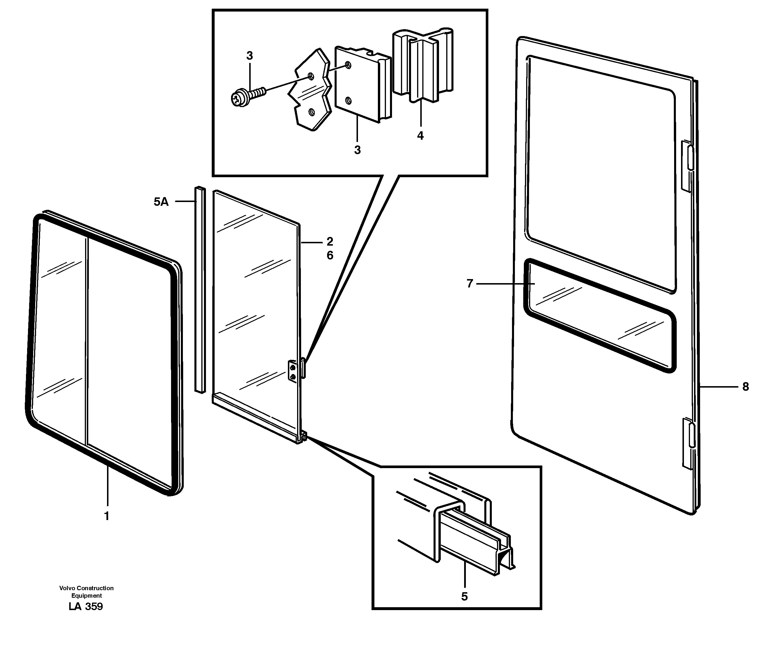 Sliding window — volvo parts diagram