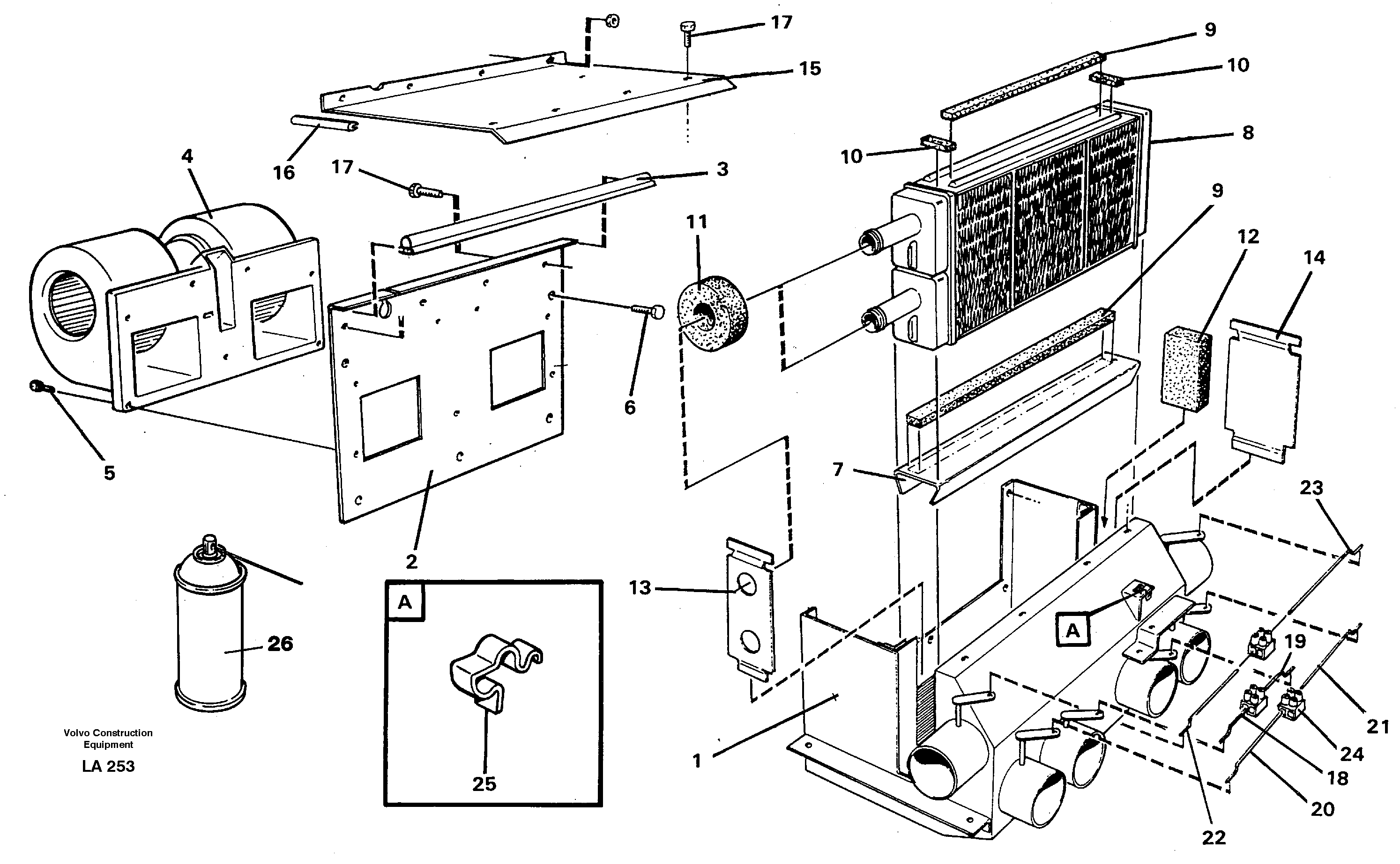 Cab heater — volvo parts diagram