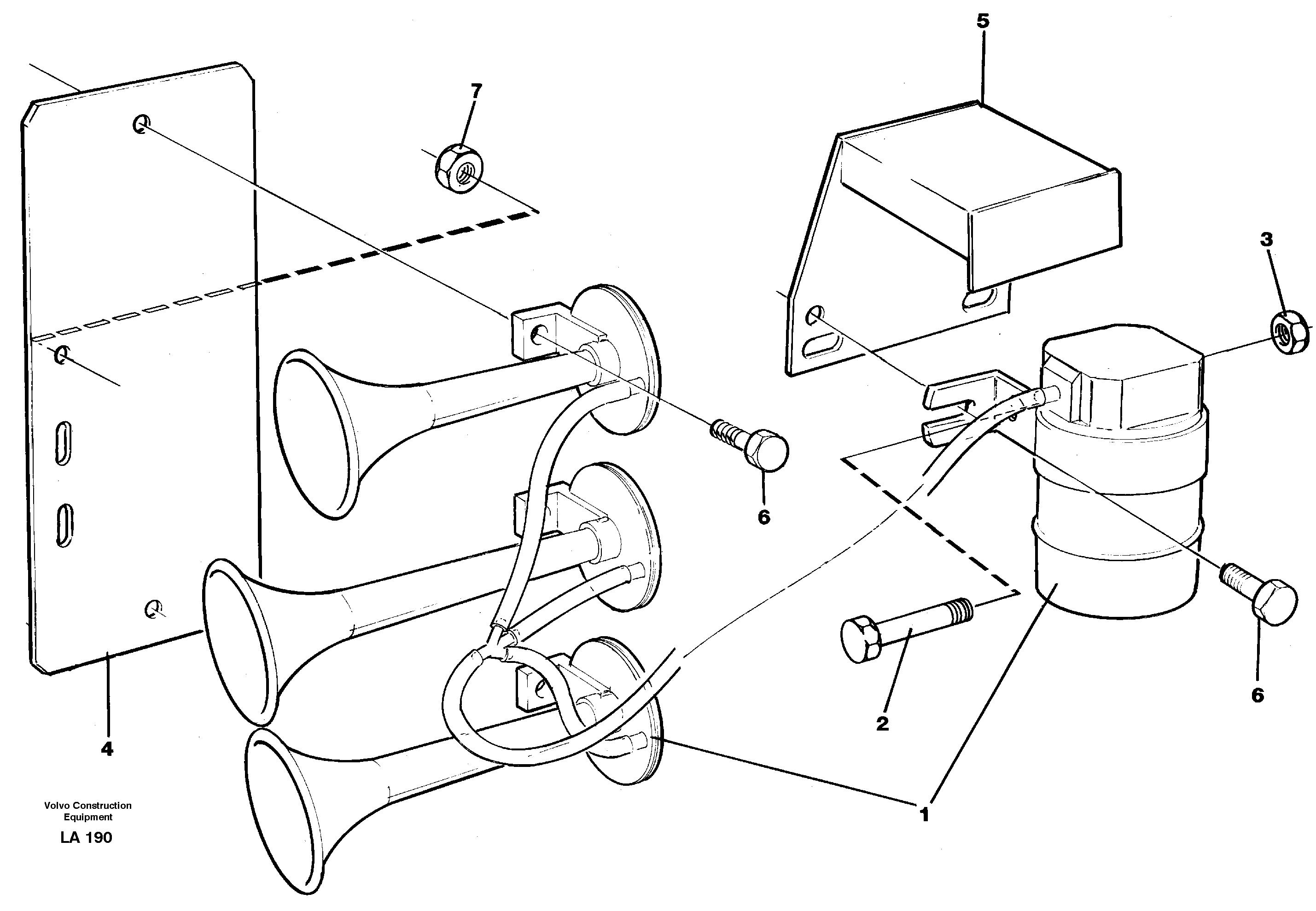 Compressor horn — volvo parts diagram