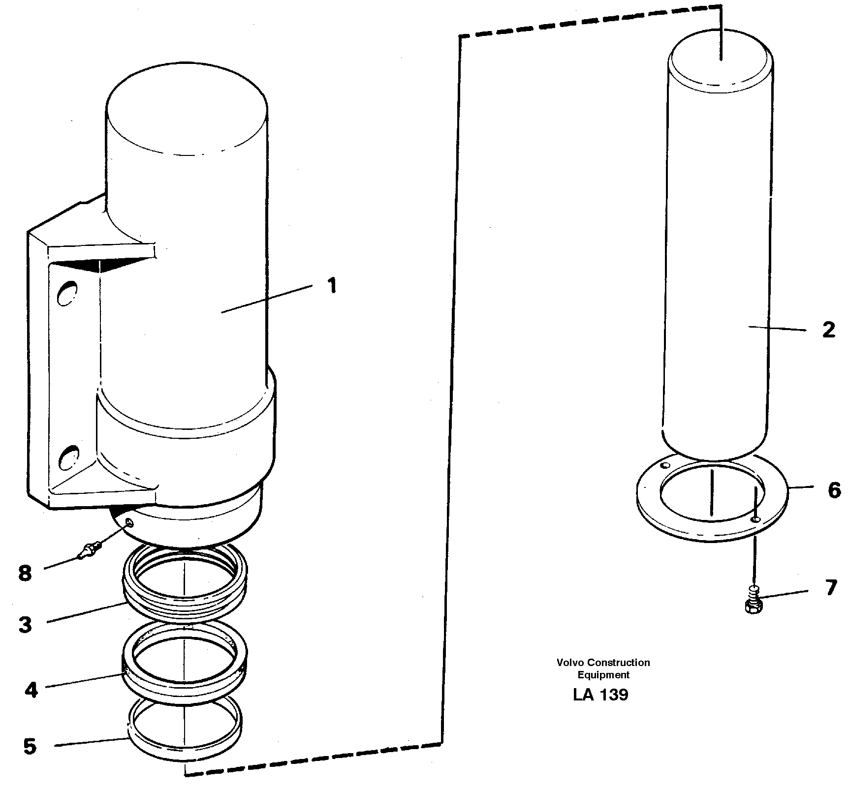Axle locking cylinder — volvo parts diagram
