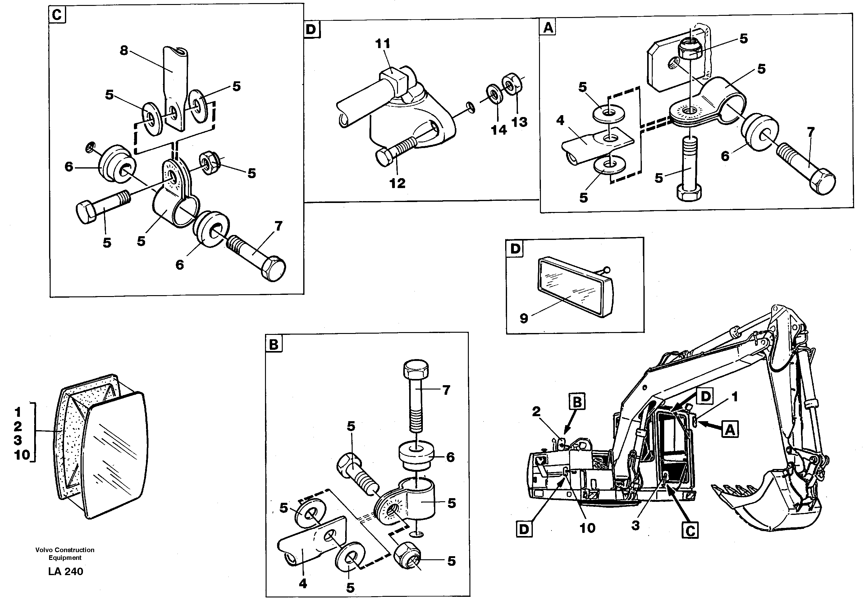 Rear view mirror — volvo parts diagram