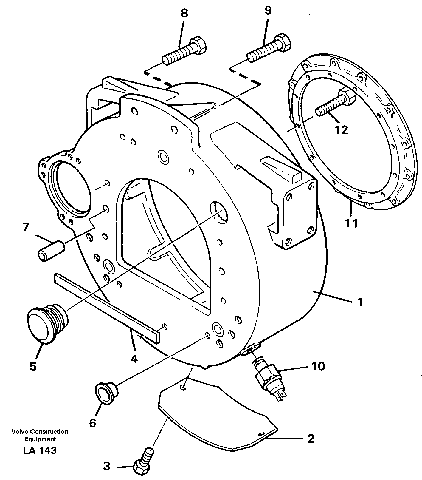 Flywheel housing — volvo parts diagram