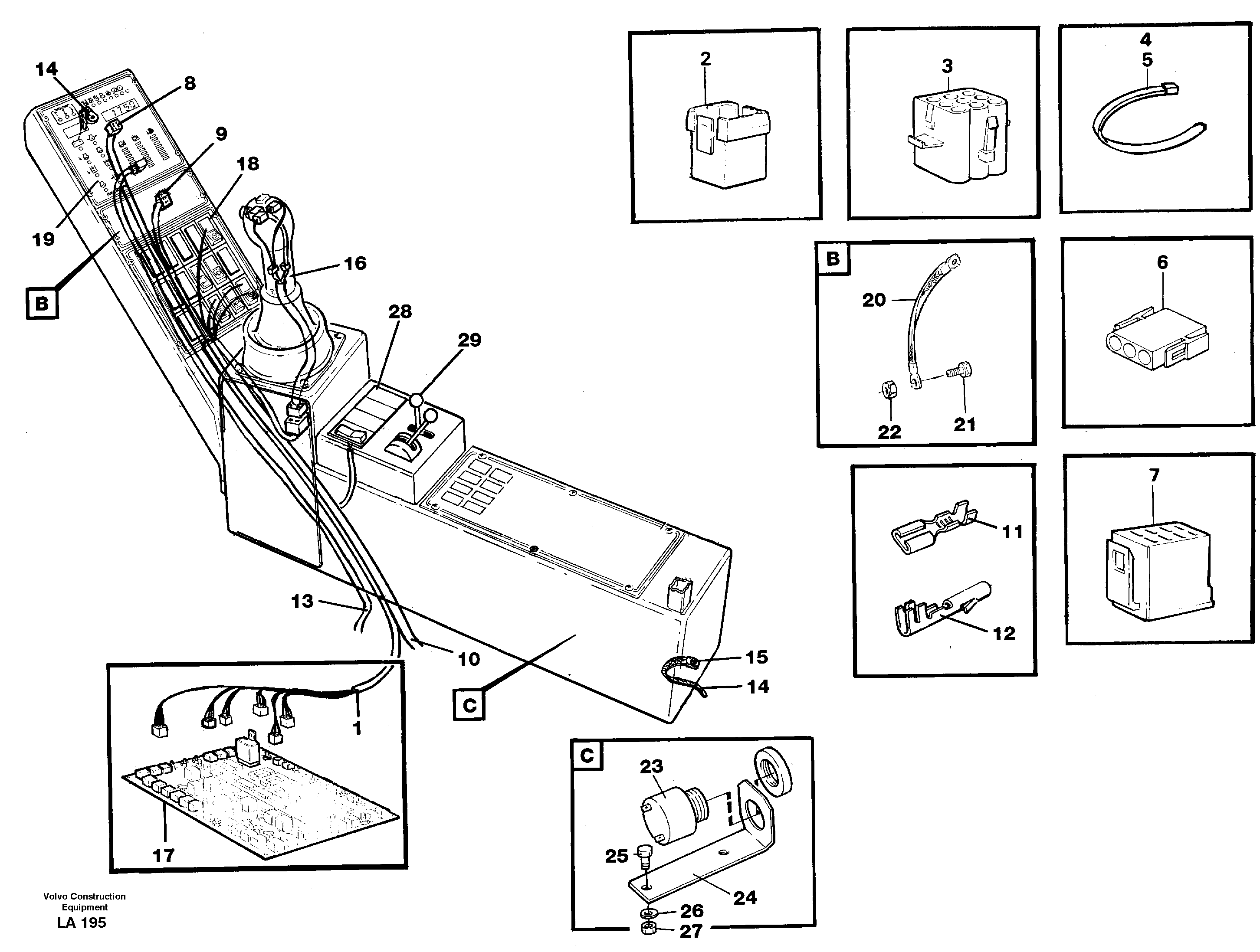 Cable harness, side panel, right — volvo parts diagram