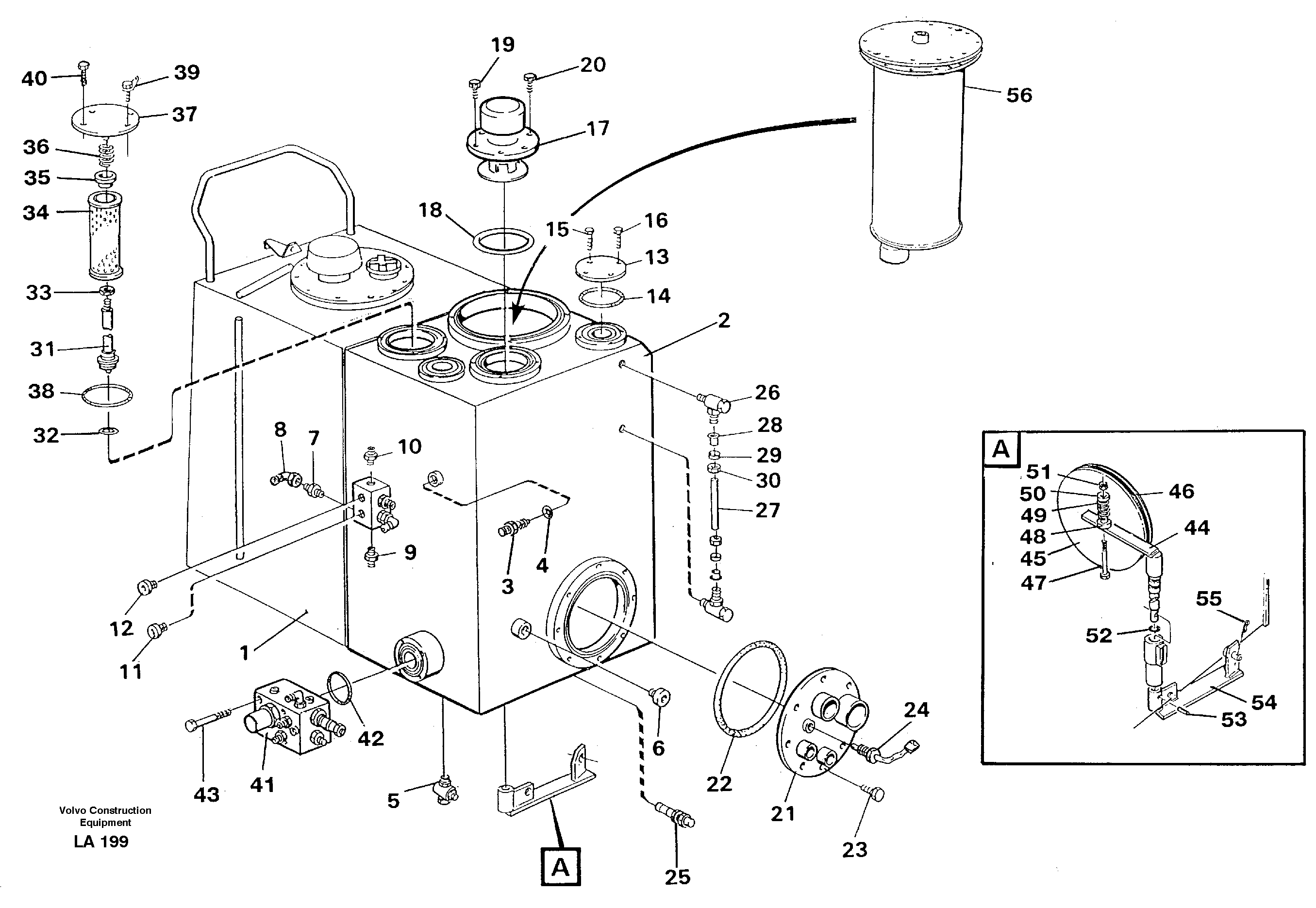 Hydraulic oil tank — volvo parts diagram