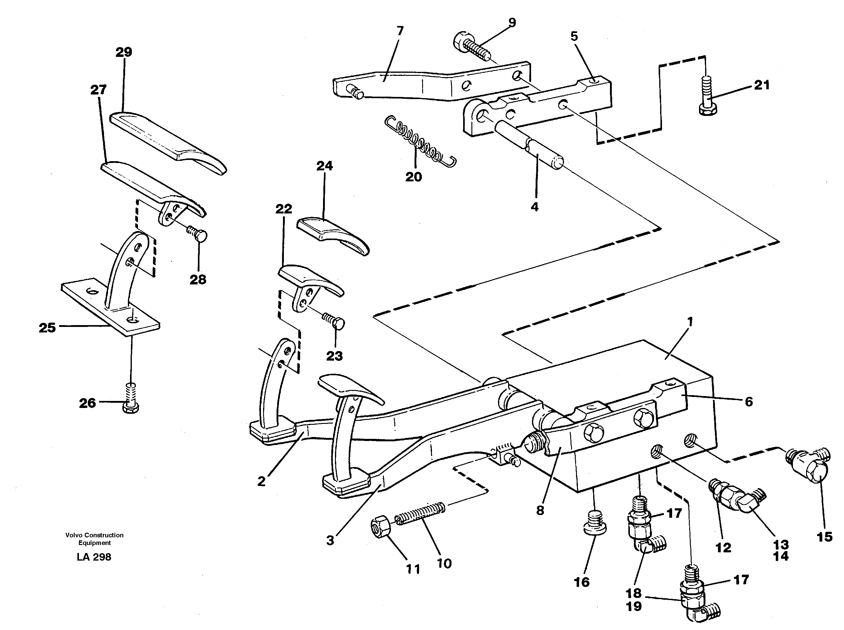 Pedal valve with connections  14267963 — volvo parts diagram