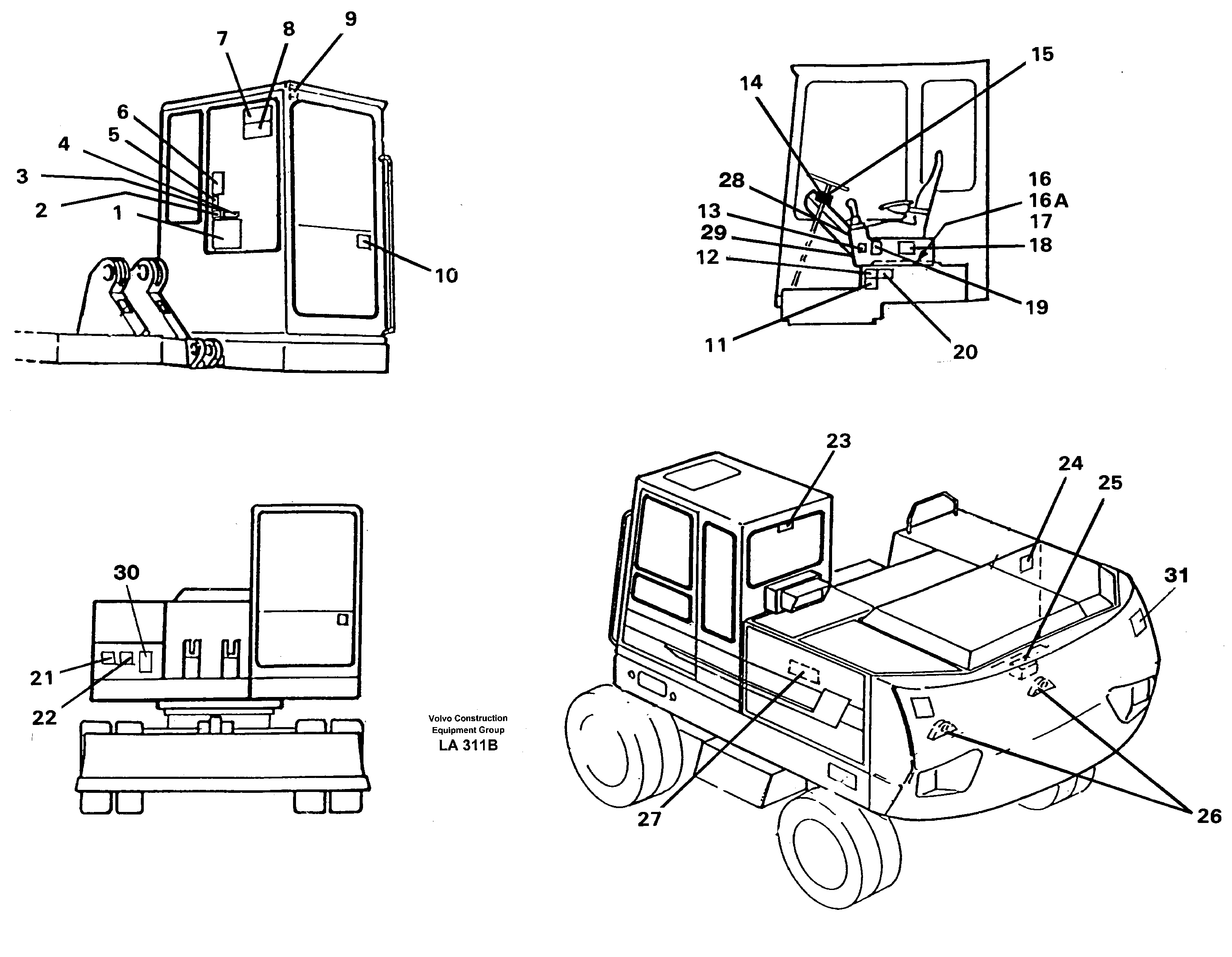 Sign plates and transfer,inner location — volvo parts diagram