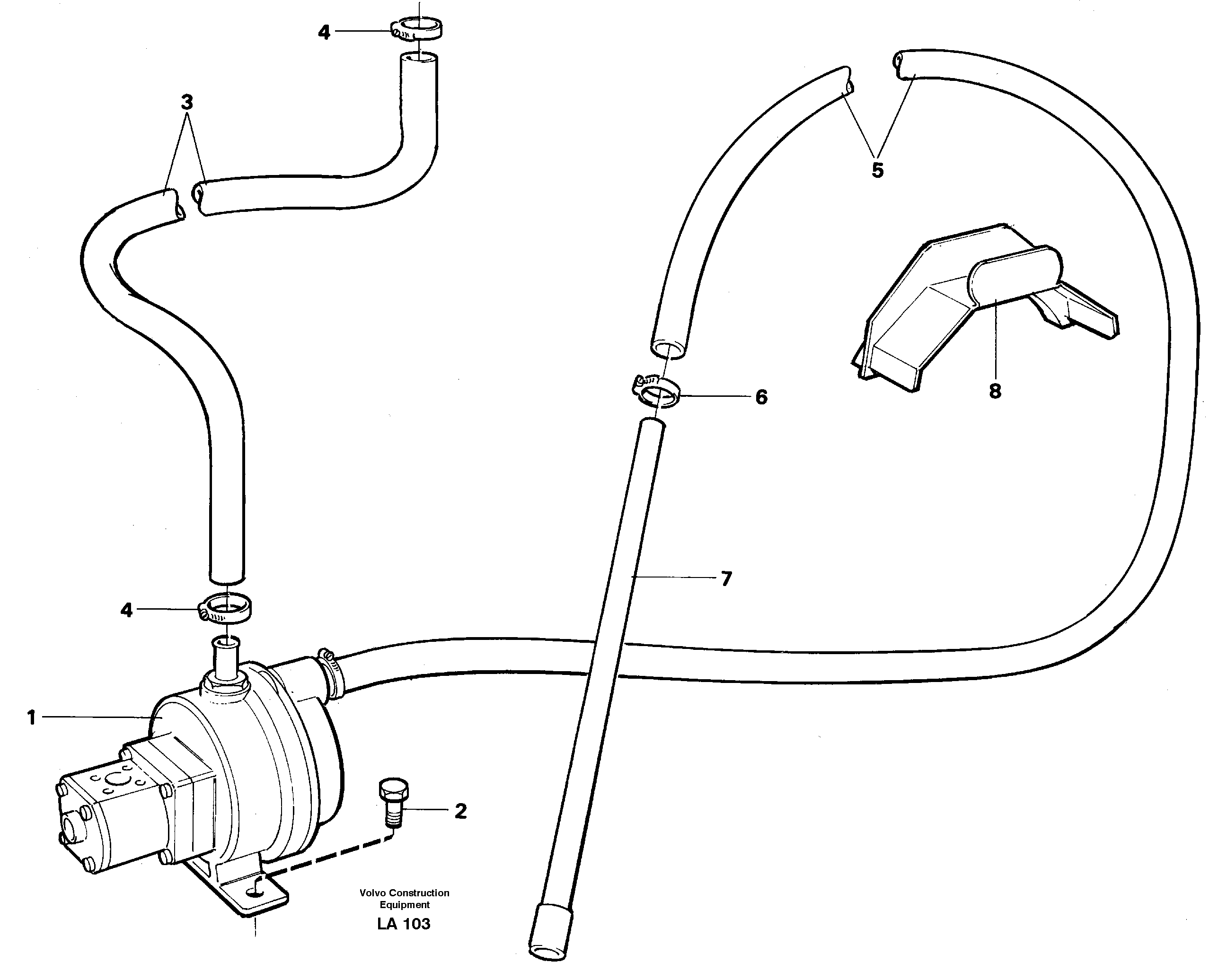 Fuelfilling pump with hoses — volvo parts diagram