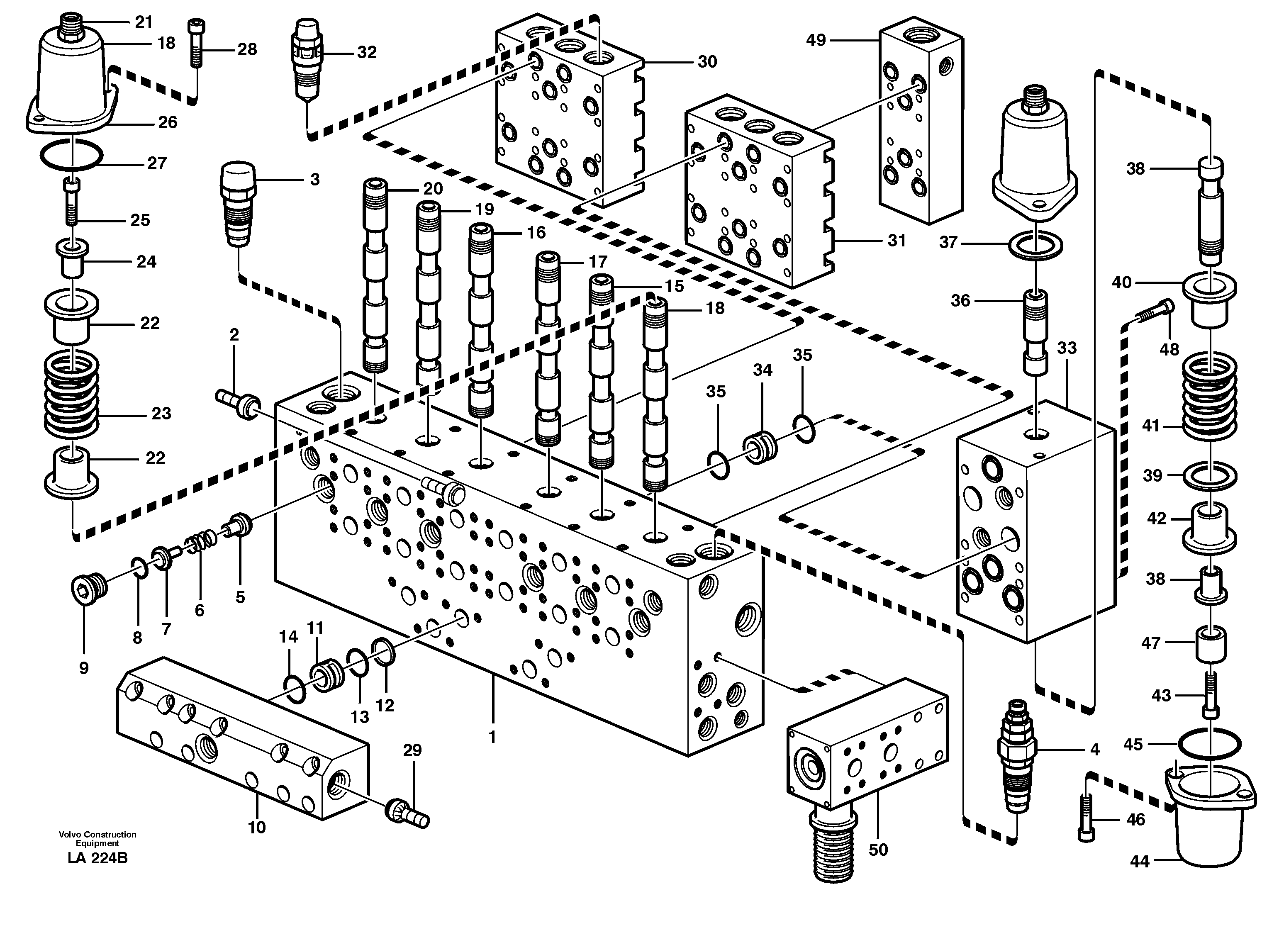 Main valve assembly, valves — volvo parts diagram