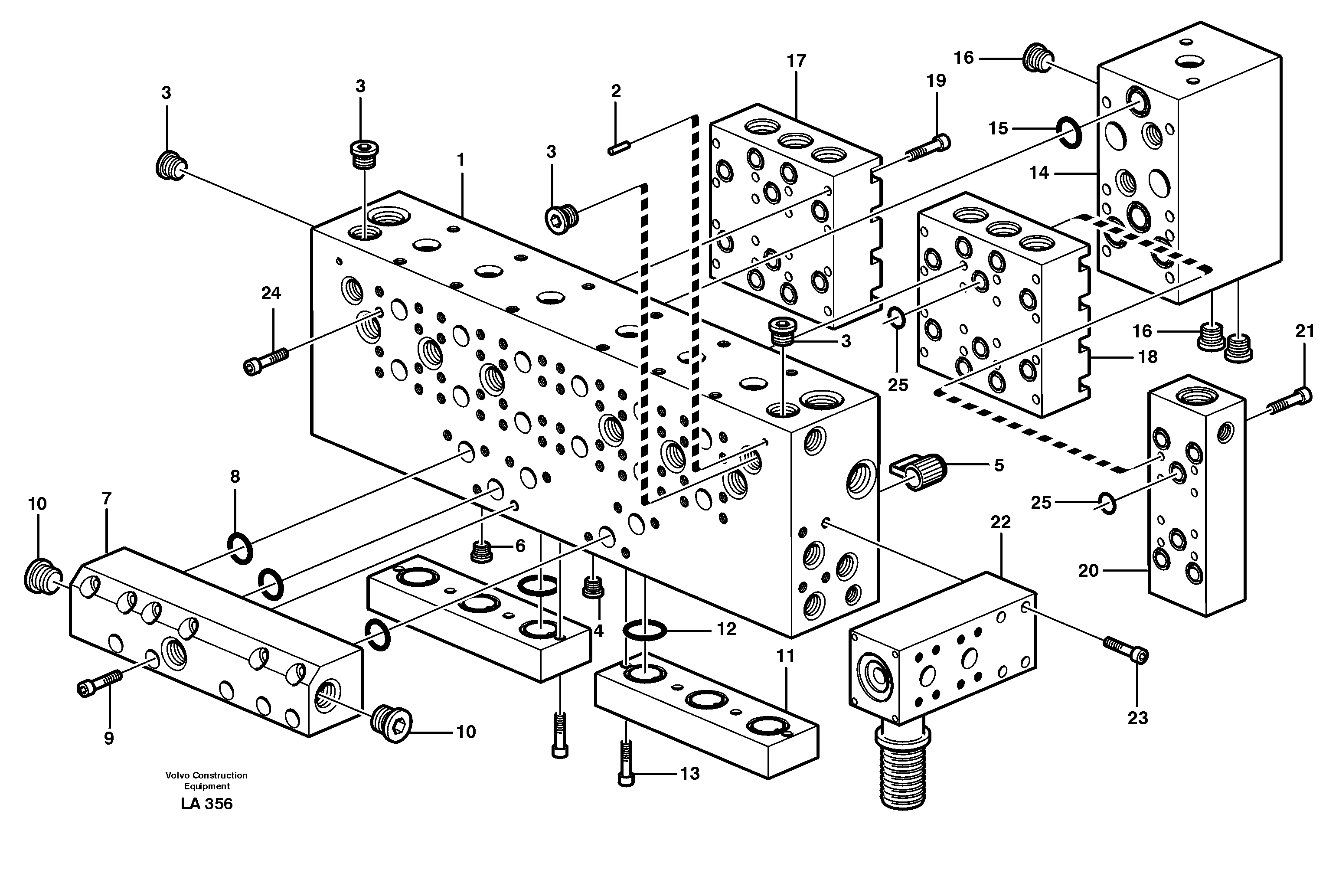 Main valve assembly, assembly block — volvo parts diagram