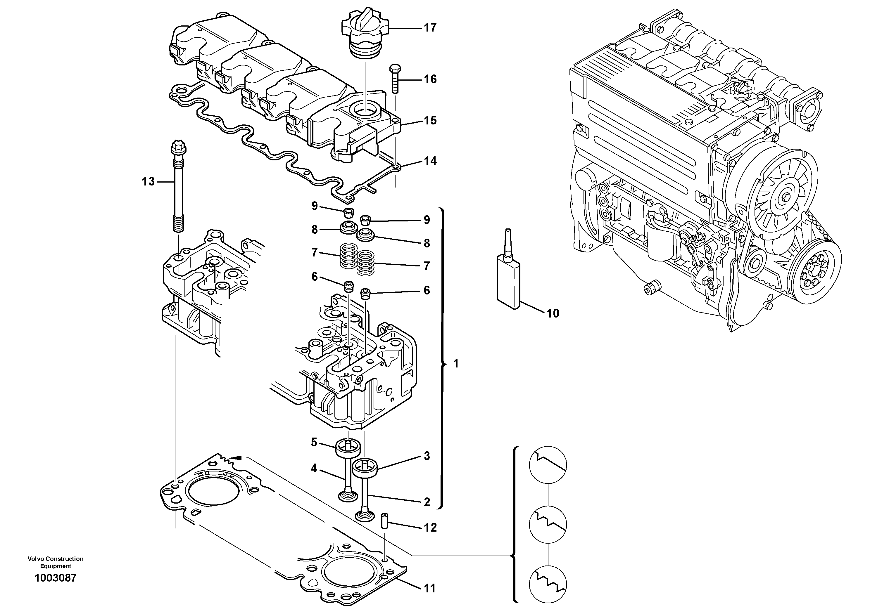 Cylinder head — volvo parts diagram