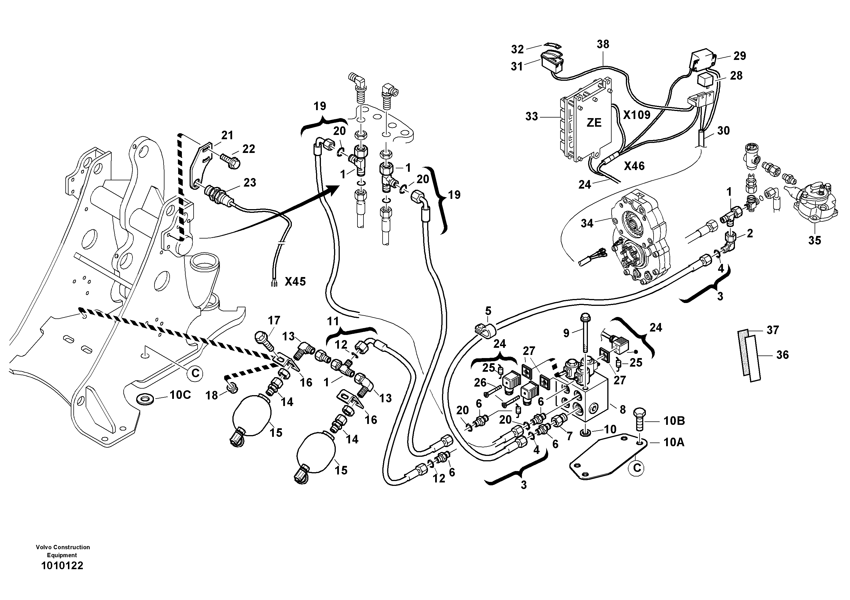 Boom suspension system (BSS) — volvo parts diagram
