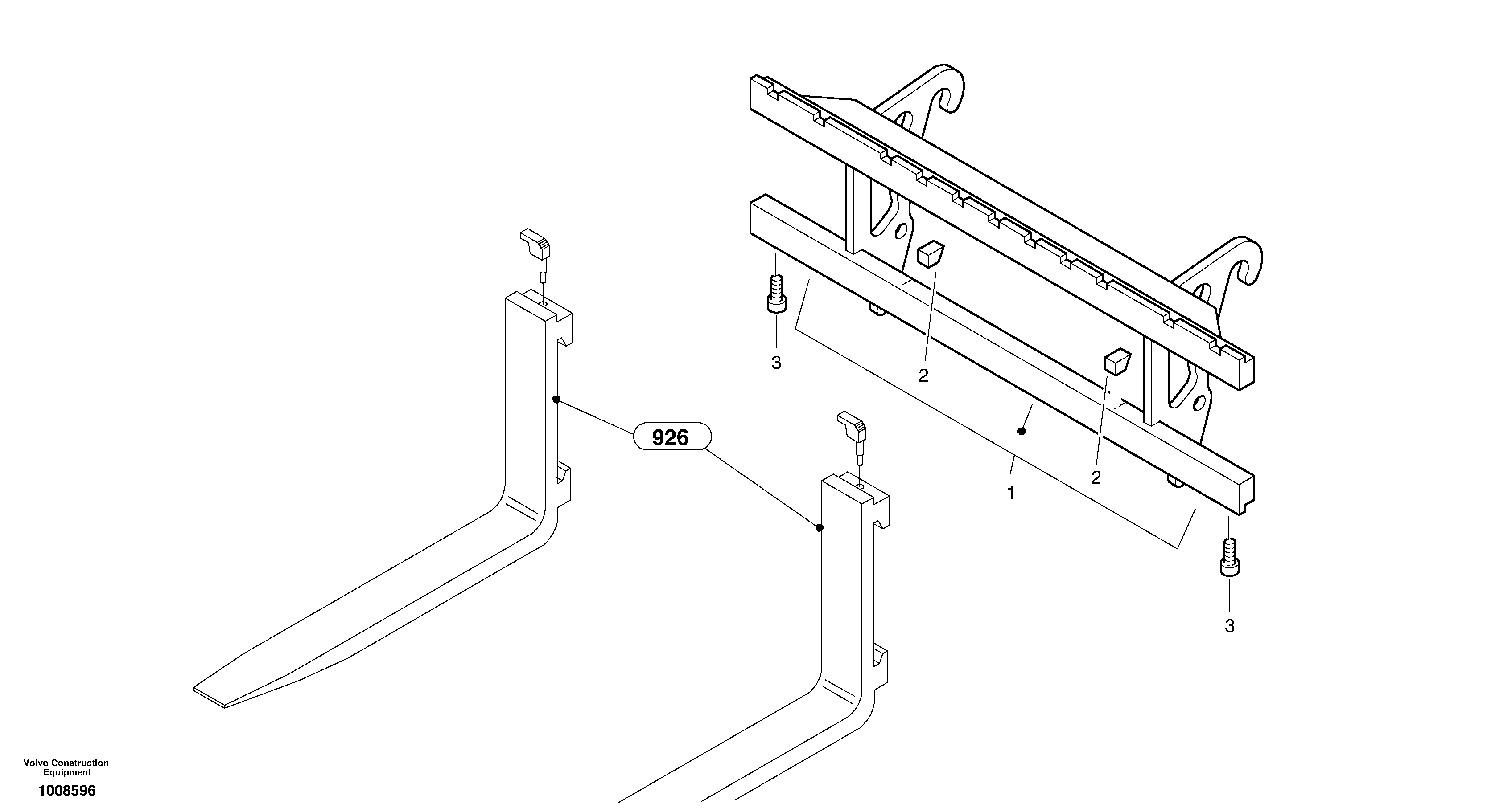 Fork lift attachment support — volvo parts diagram