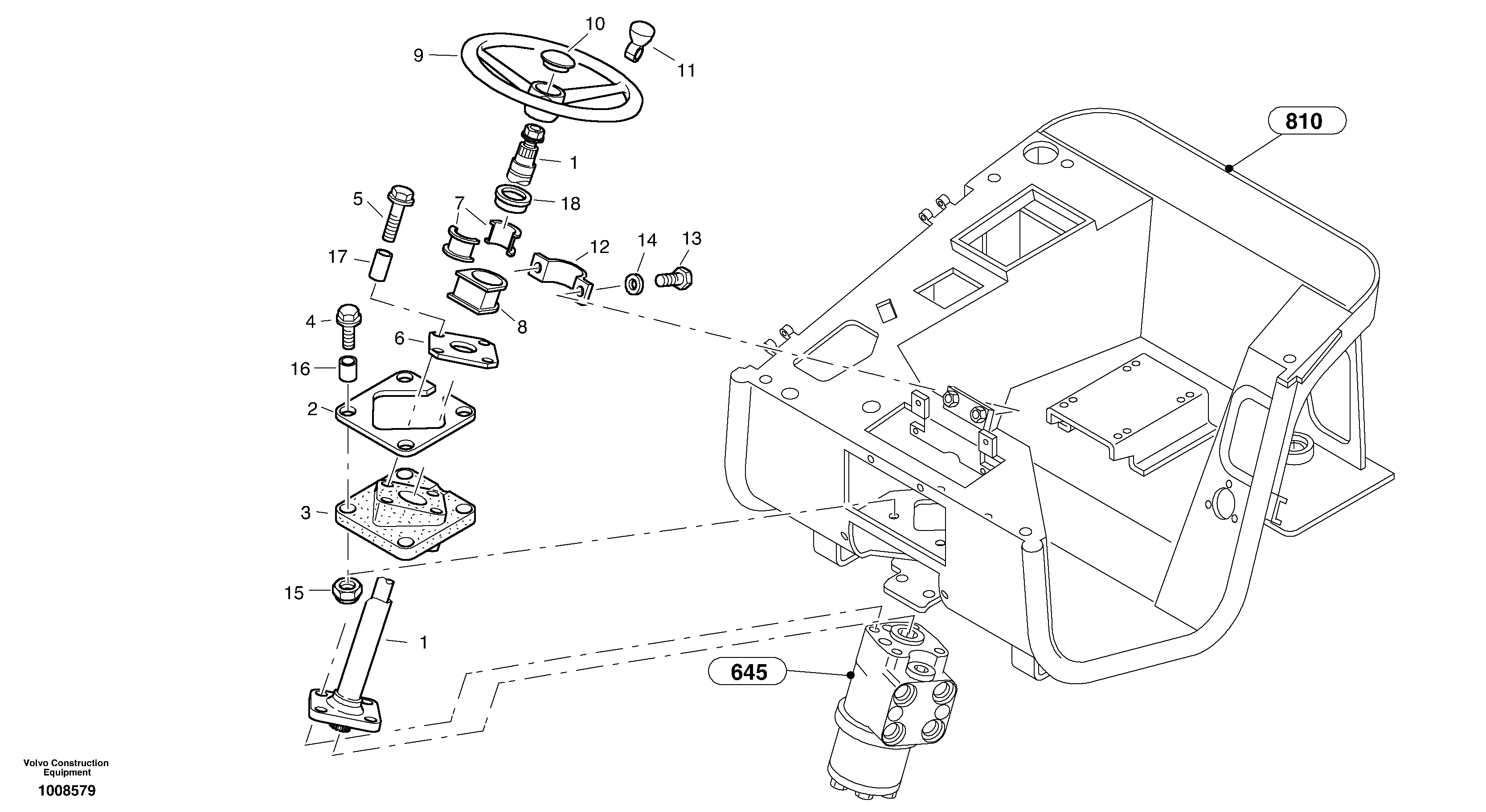 Steering assembly — volvo parts diagram