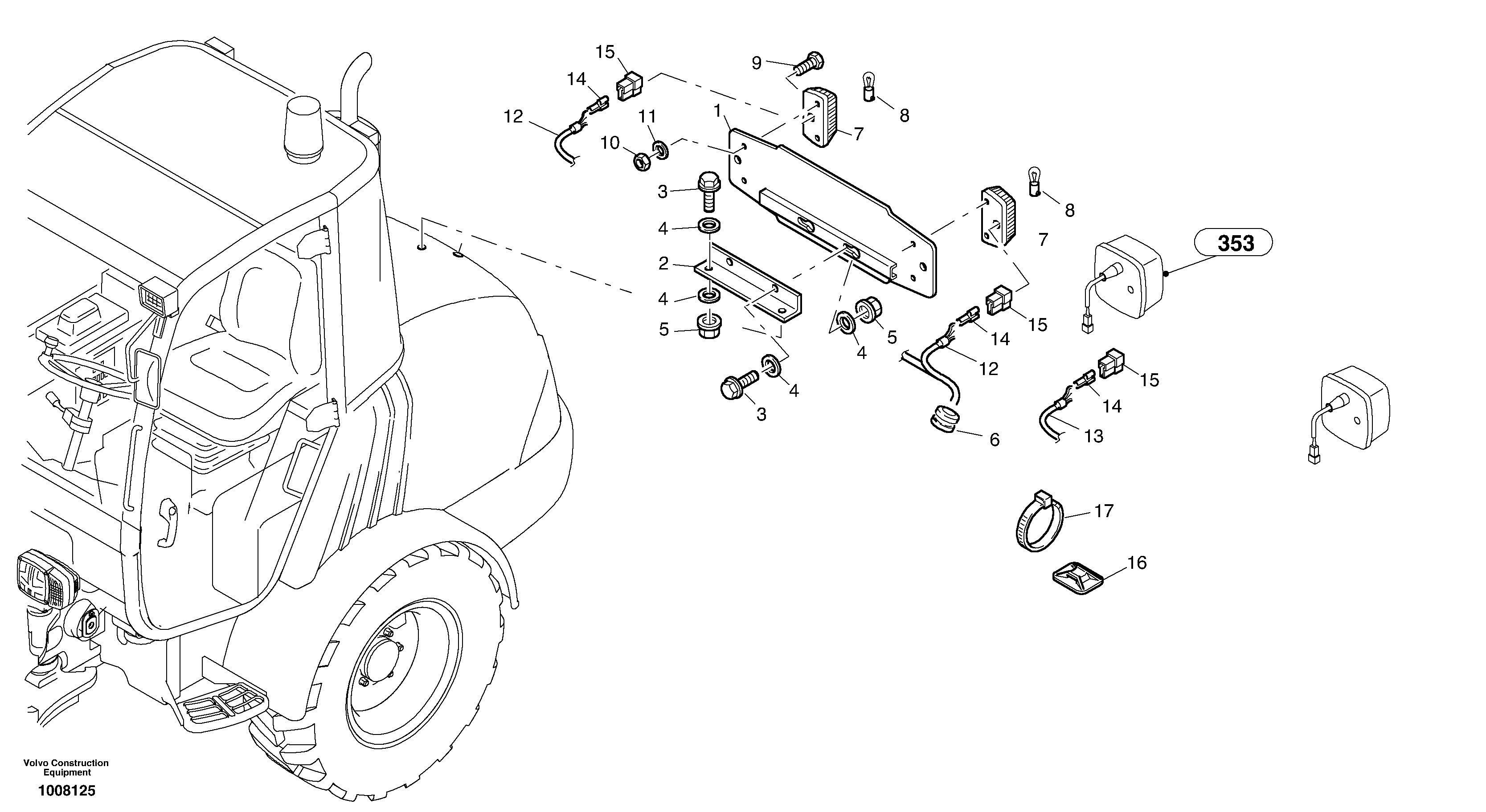 Number plate illumination — volvo parts diagram