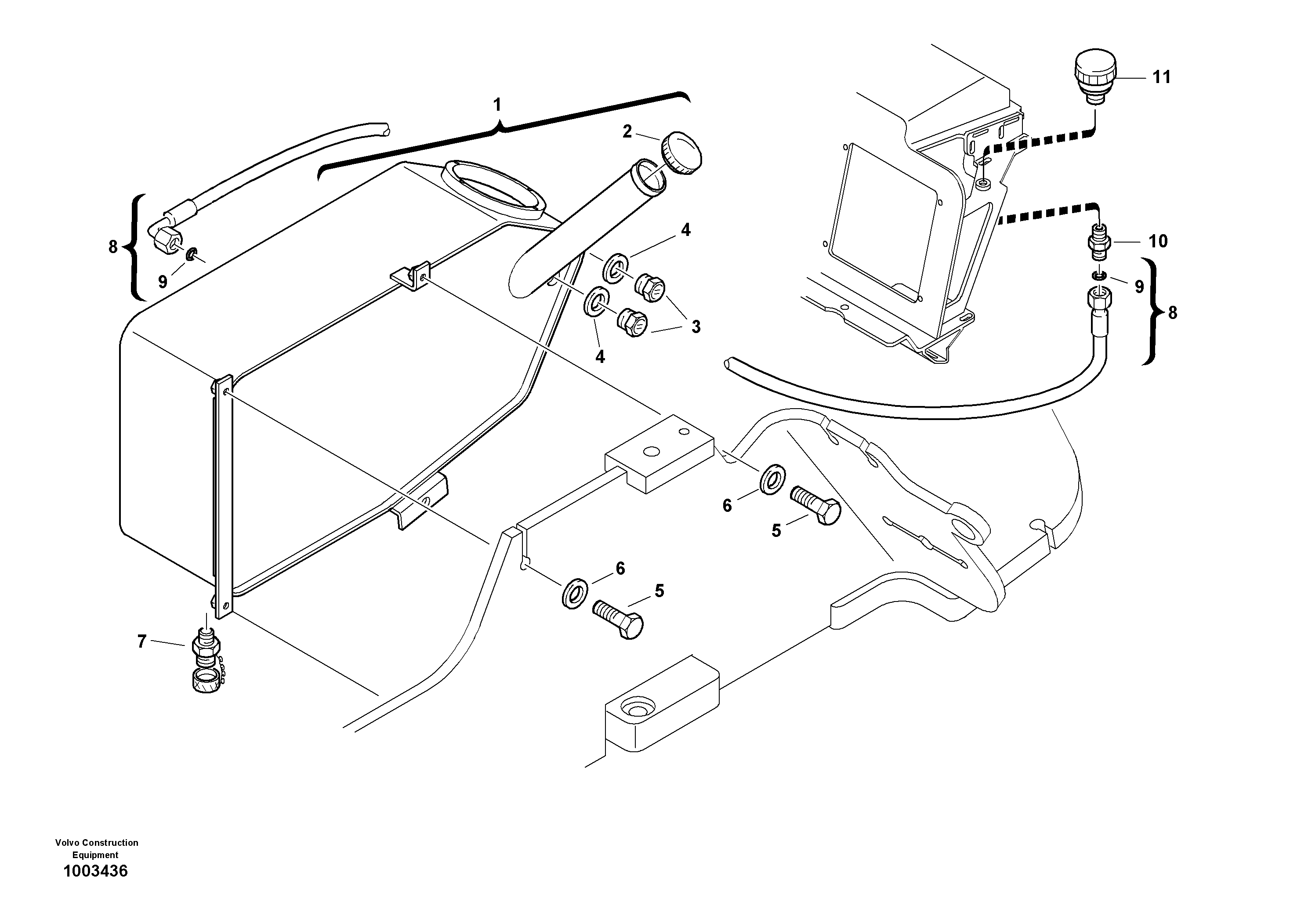 Hydraulic oil tank — volvo parts diagram