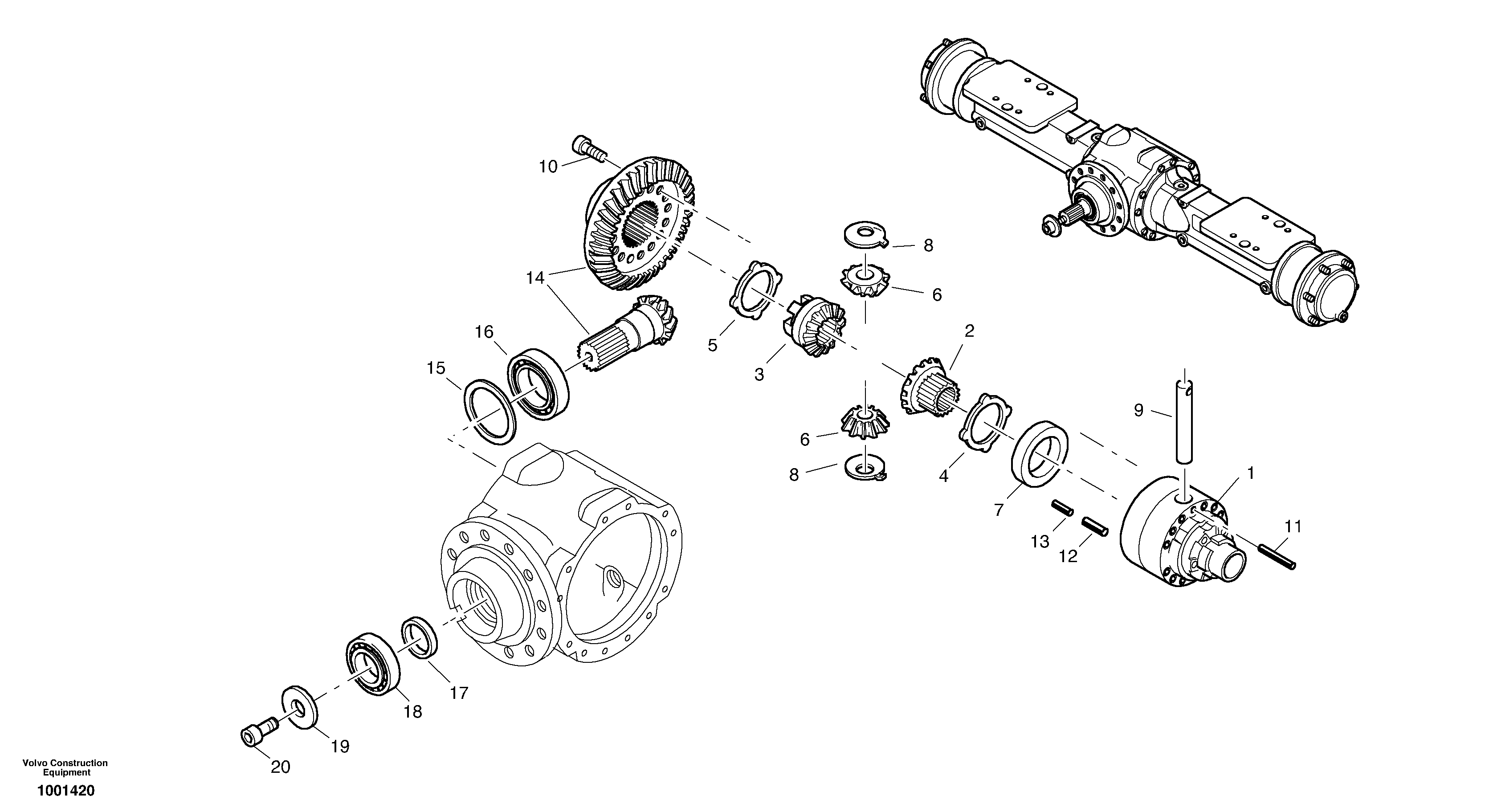 Differential carrier - assy rear axle — volvo parts diagram