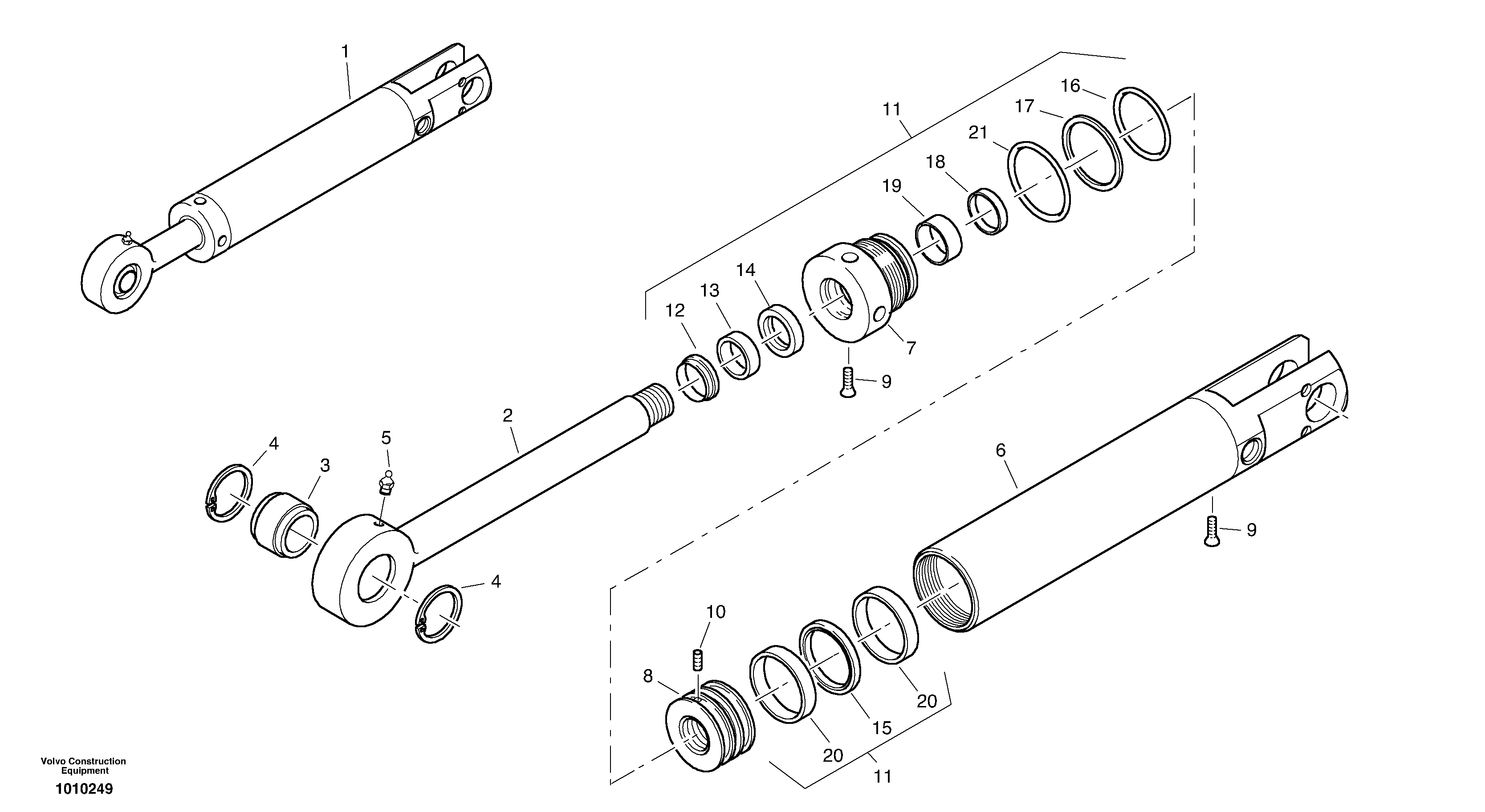 Lift cylinder — volvo parts diagram