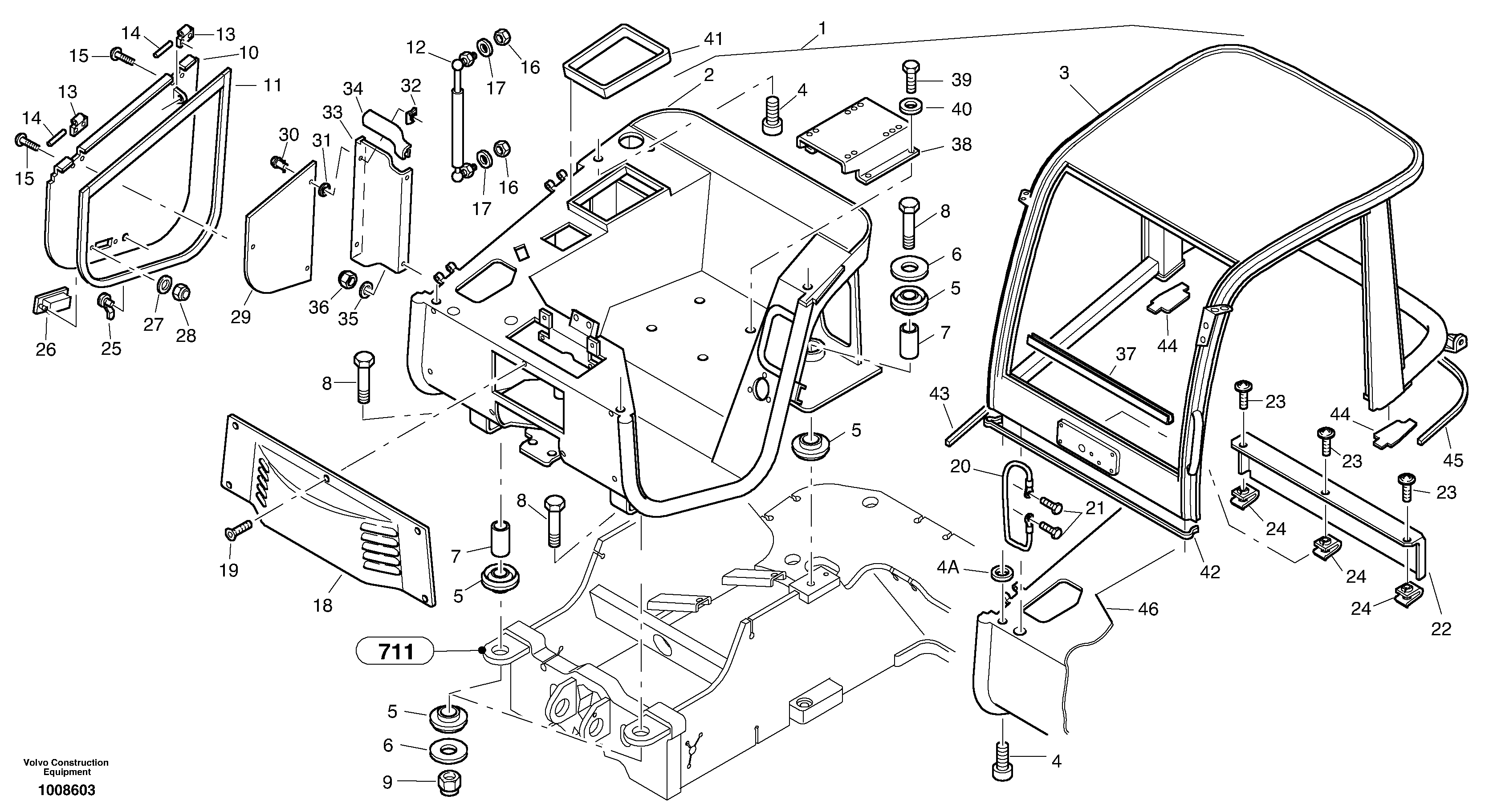 Cab frame — volvo parts diagram