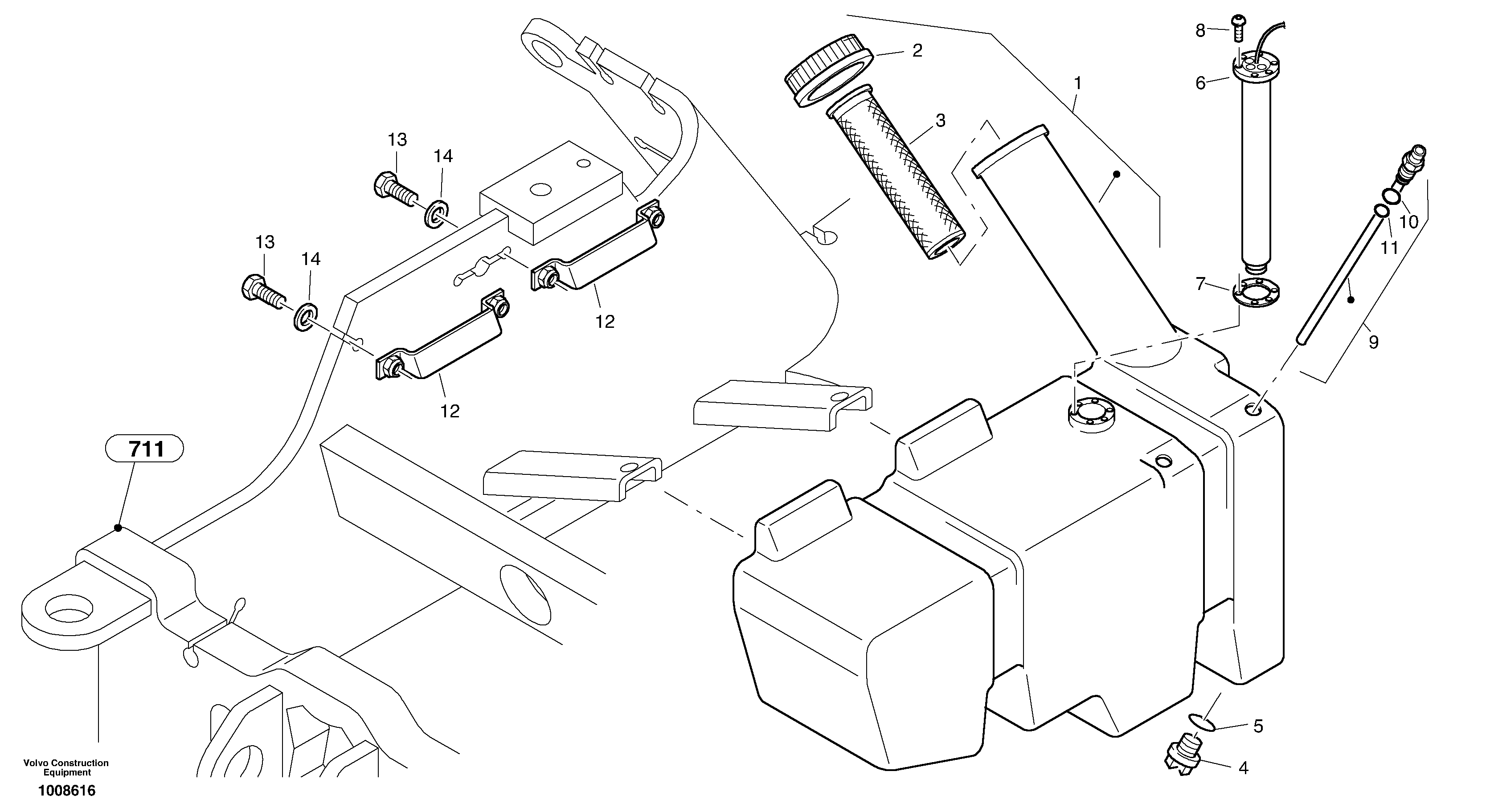 Fuel tank — volvo parts diagram