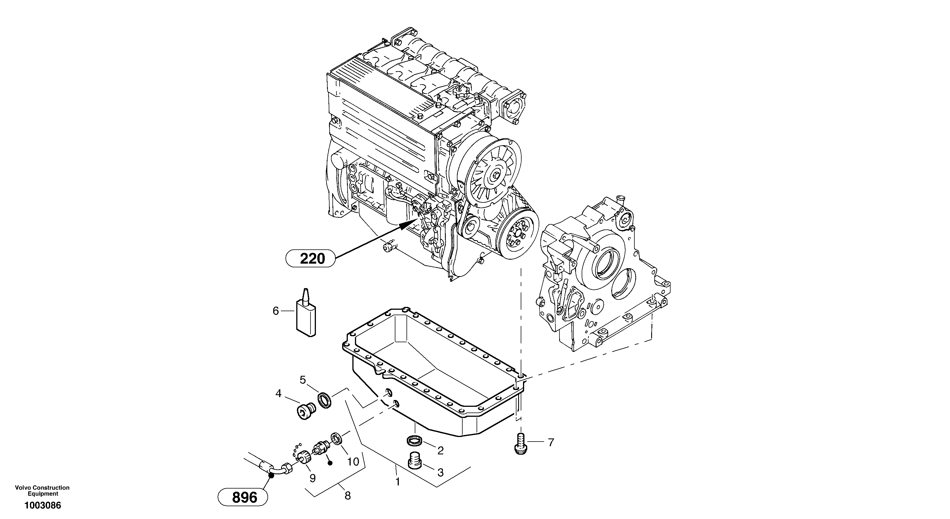 Oil sump — volvo parts diagram
