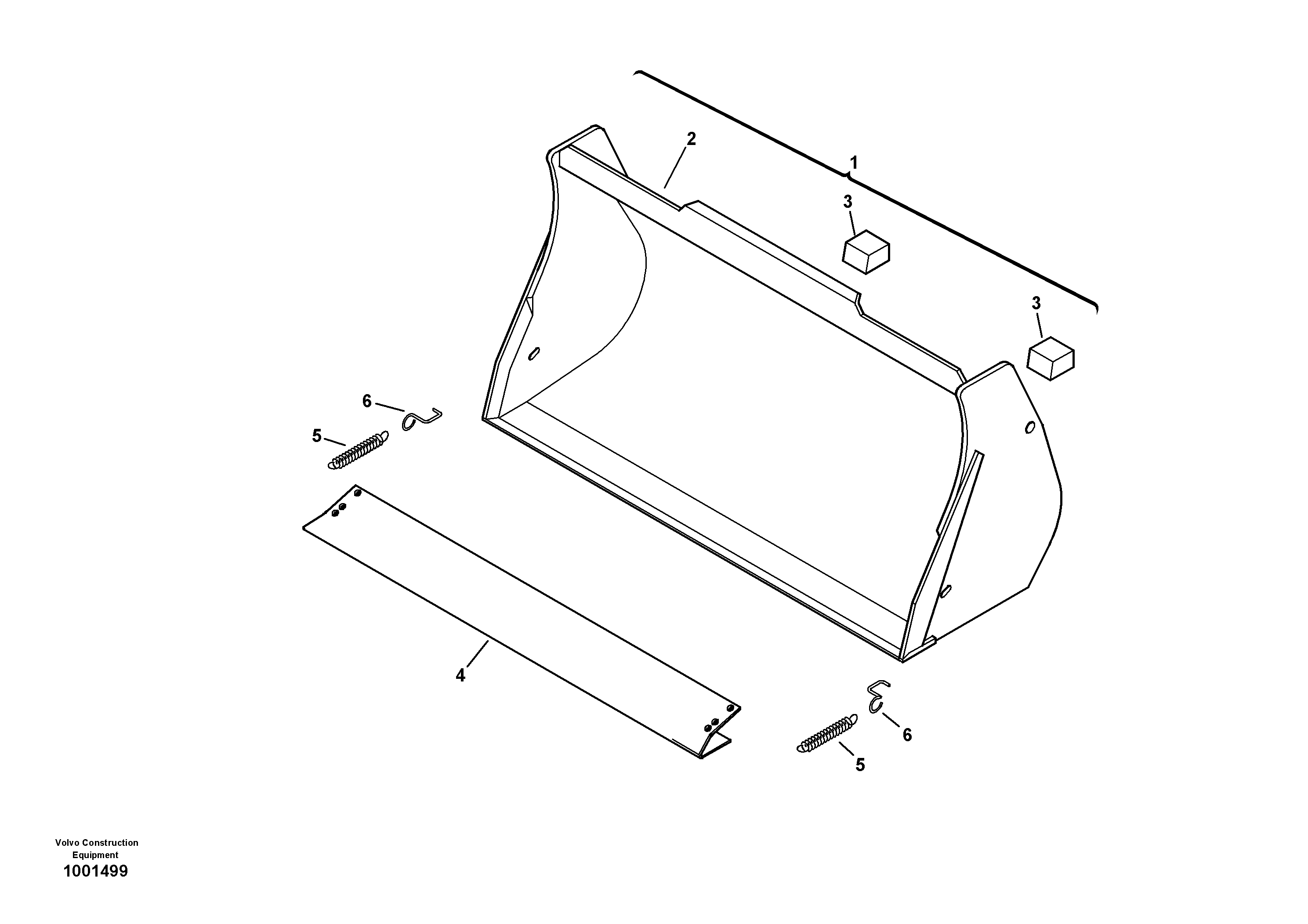Bucket without teeth — volvo parts diagram