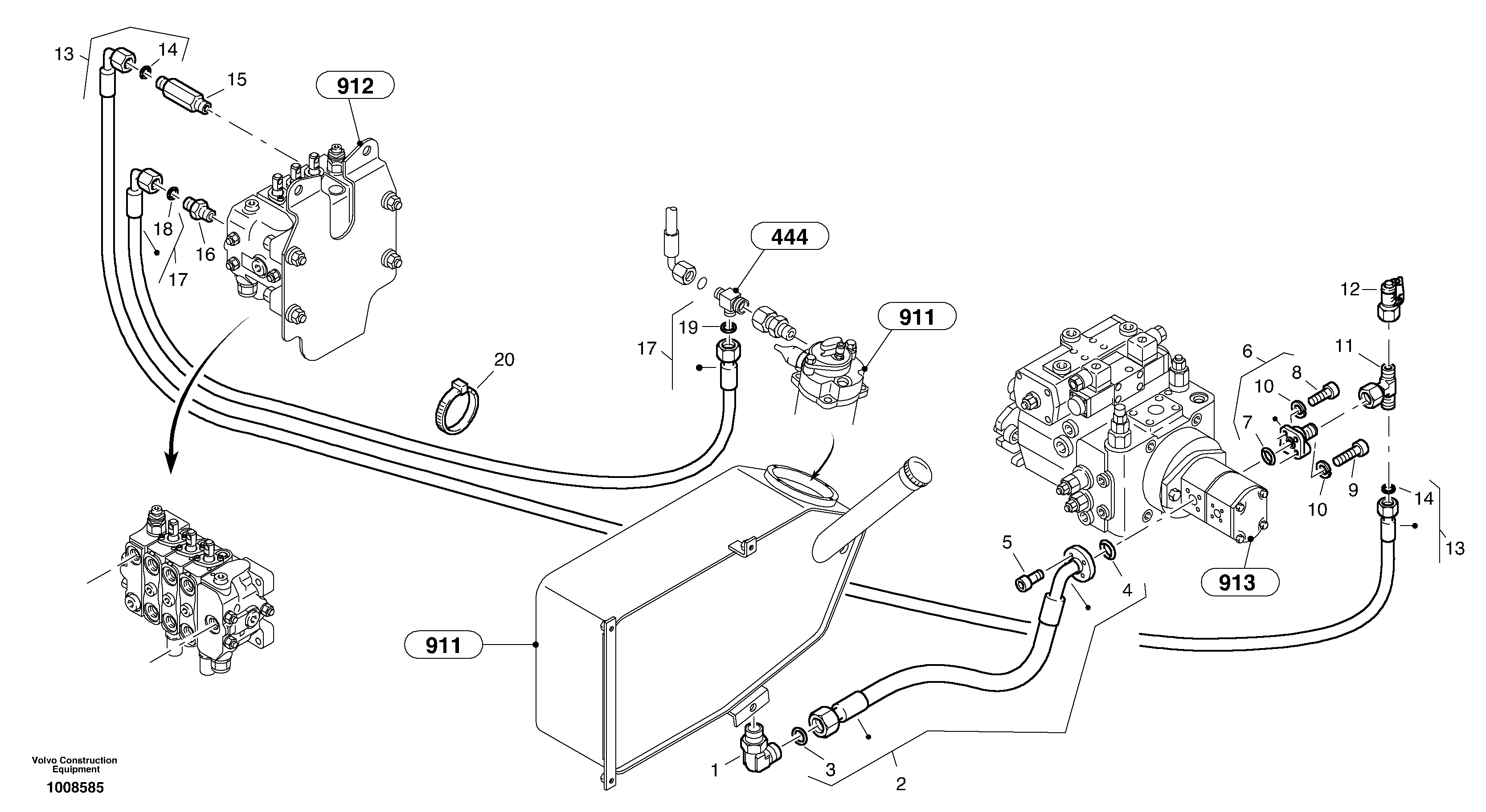 Lines - rear vehicle — volvo parts diagram