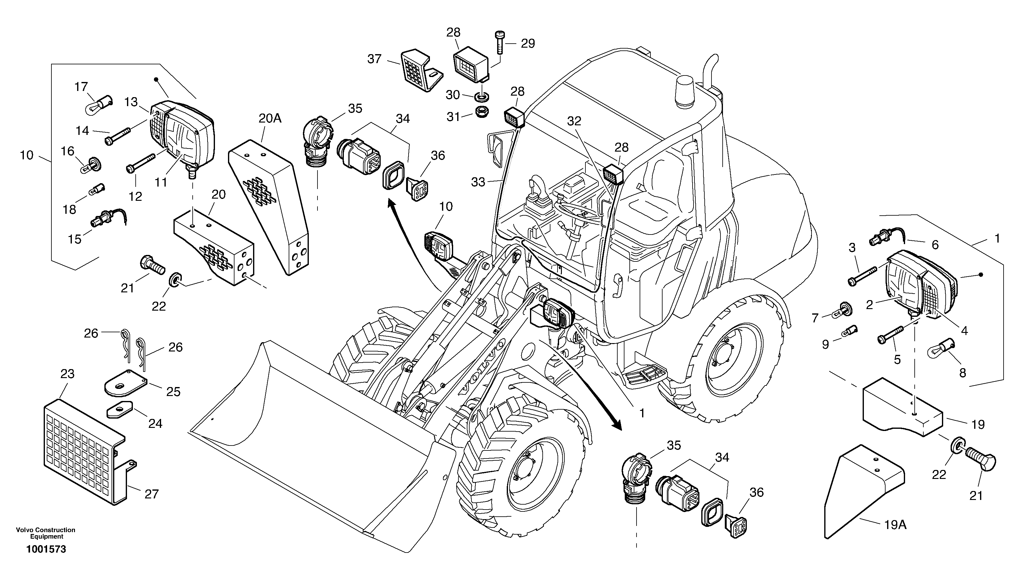 Lighting, front — volvo parts diagram