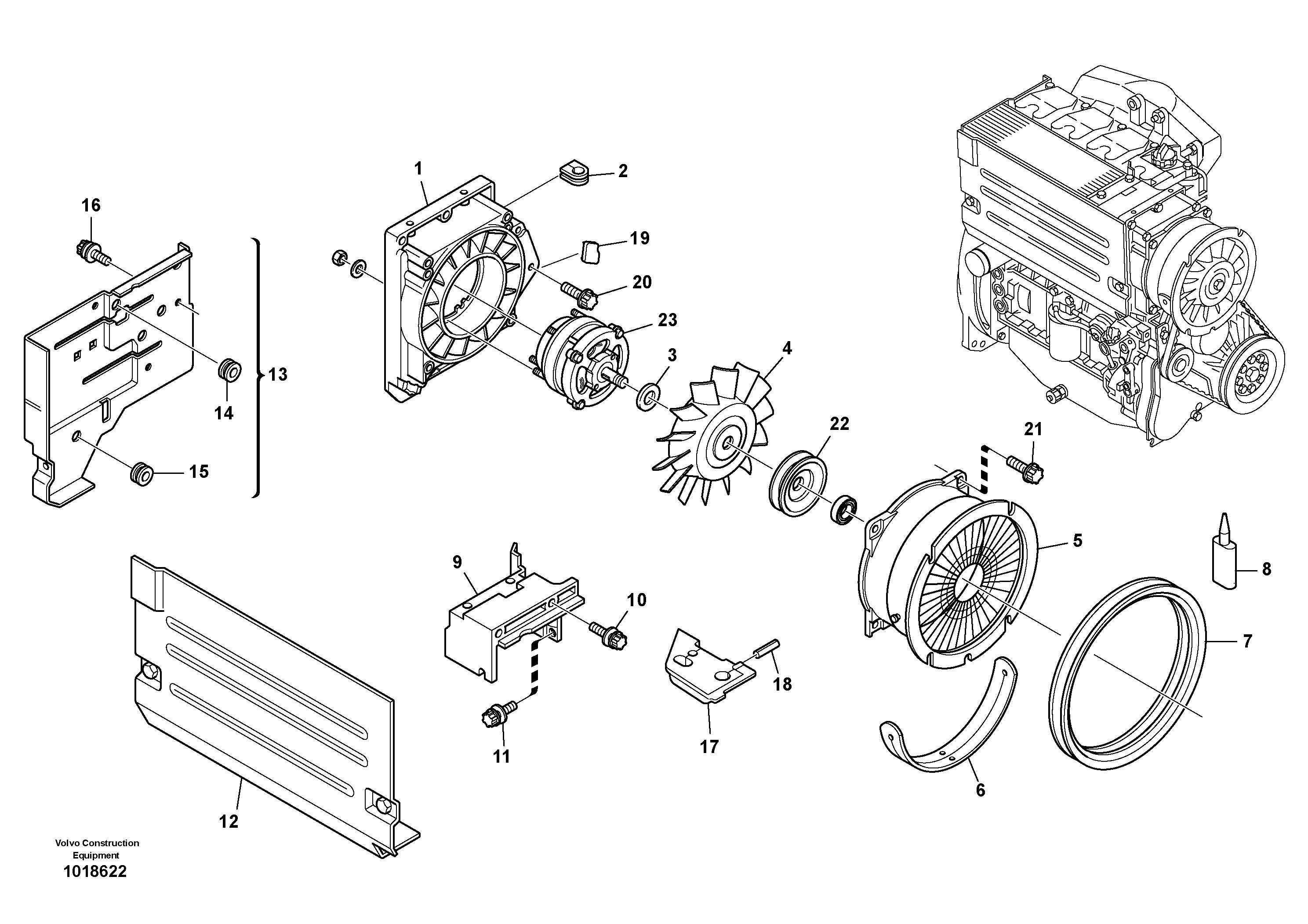 Fan, Blower casing — volvo parts diagram