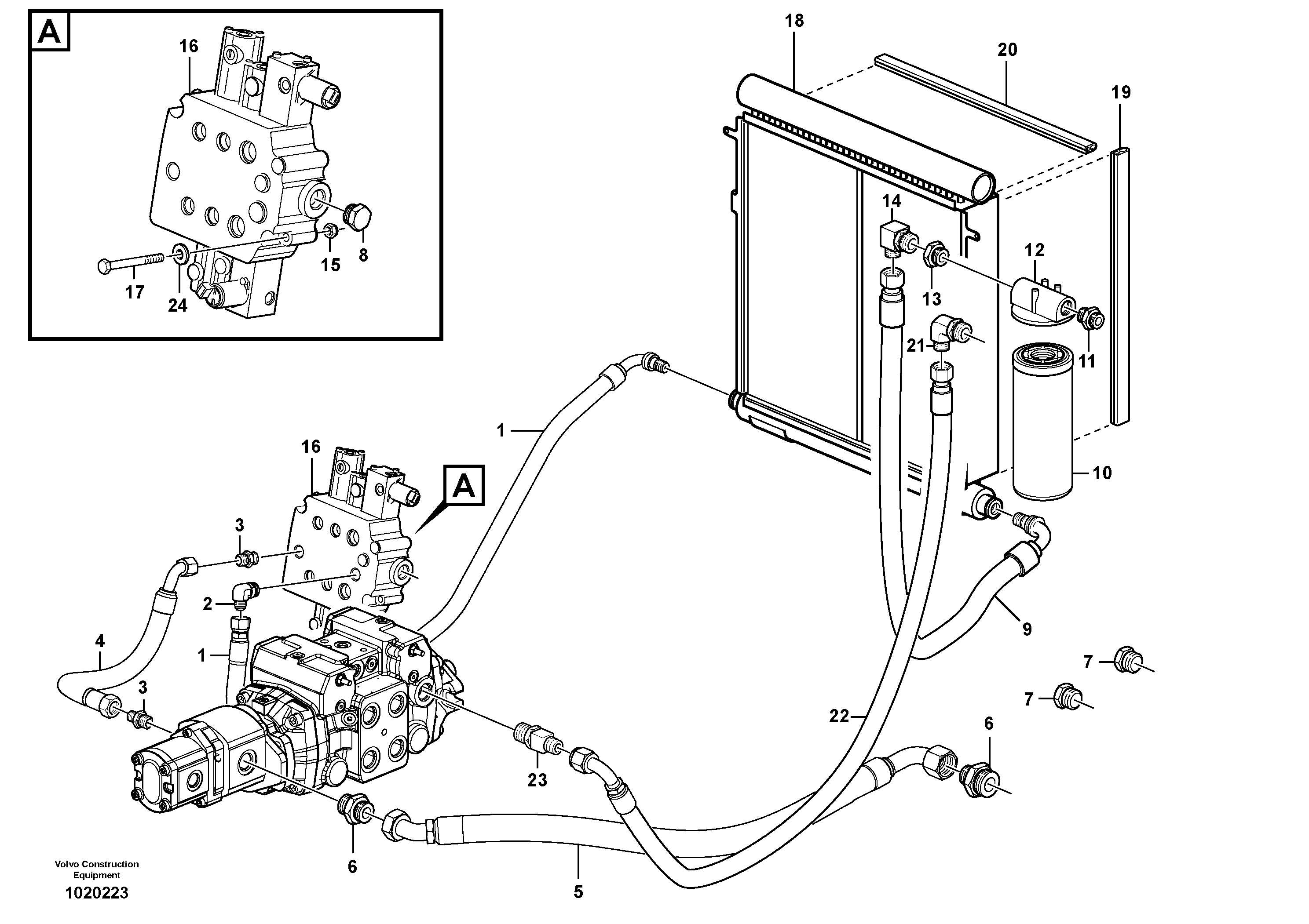 Supply/return and Cooling Circuits  11840309,11840310 — volvo parts diagram