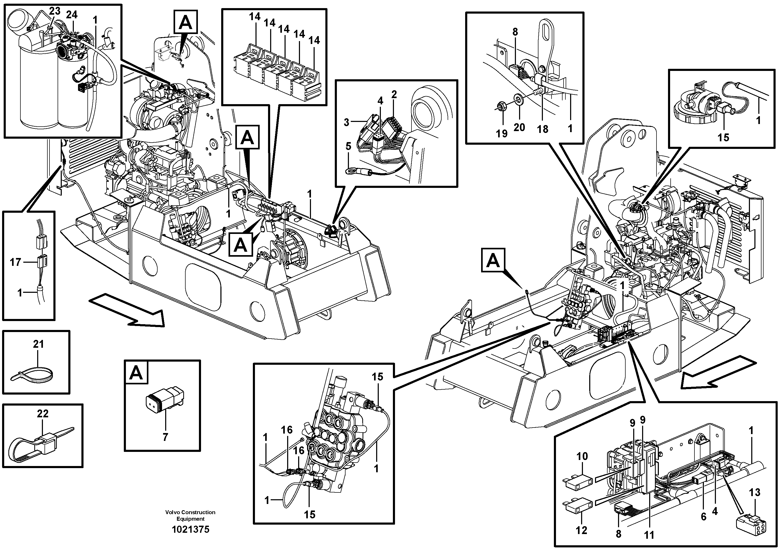 Cable harness, frame — volvo parts diagram