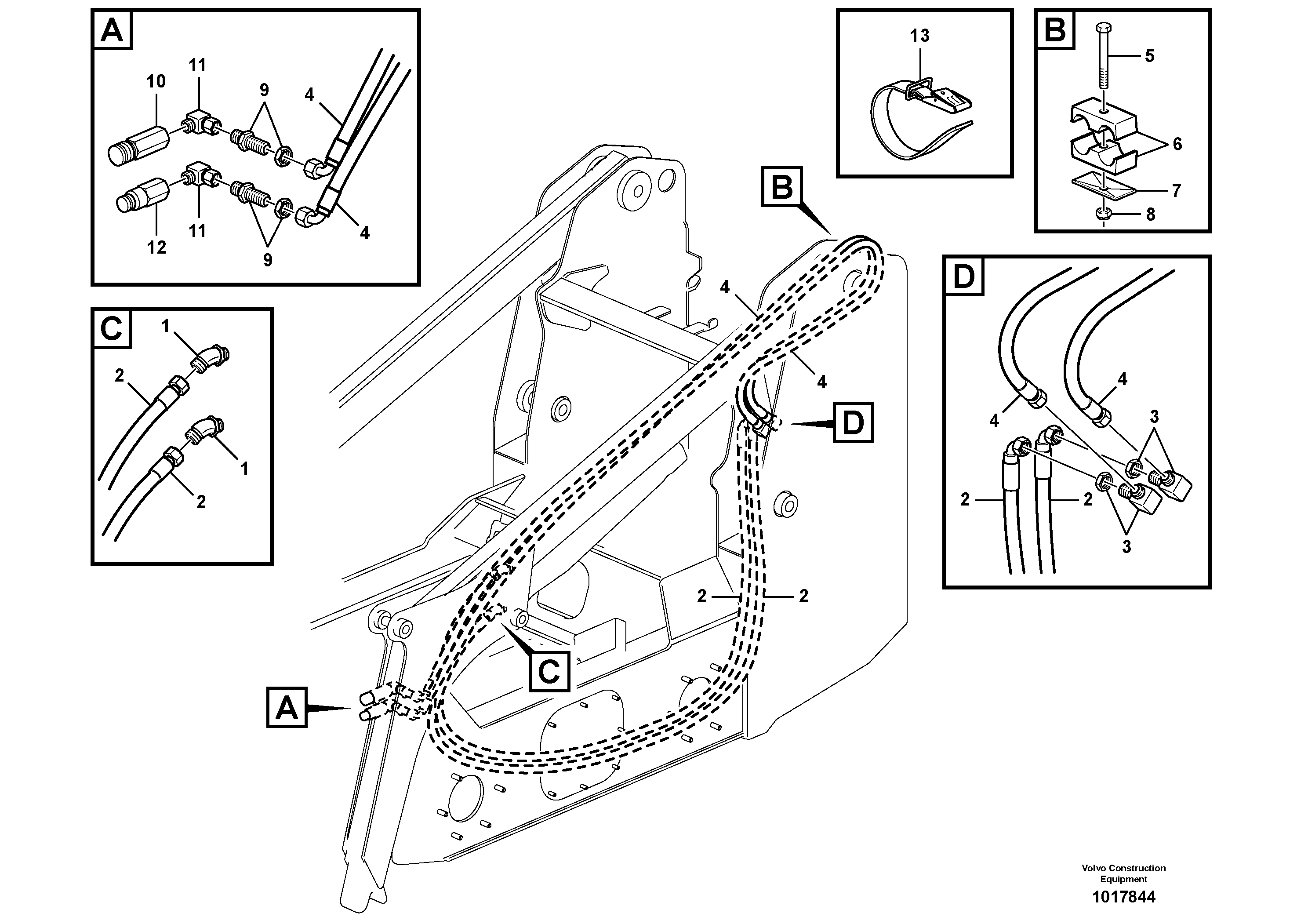 Auxiliary hydraulic circuit — volvo parts diagram