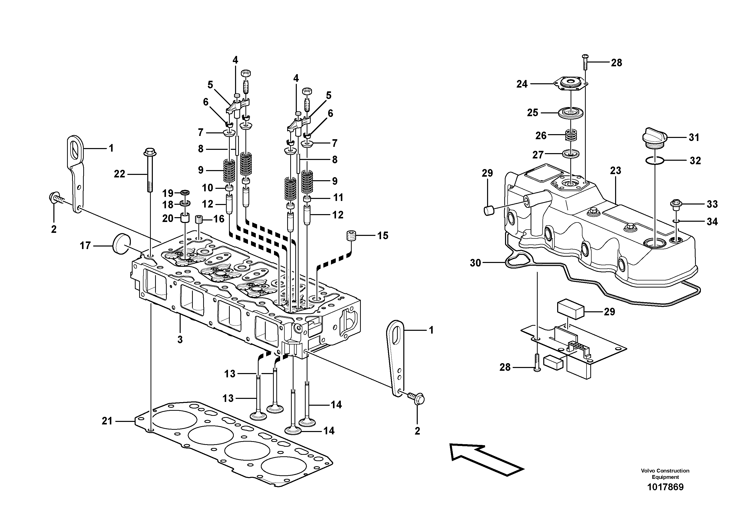 Cylinder head — volvo parts diagram