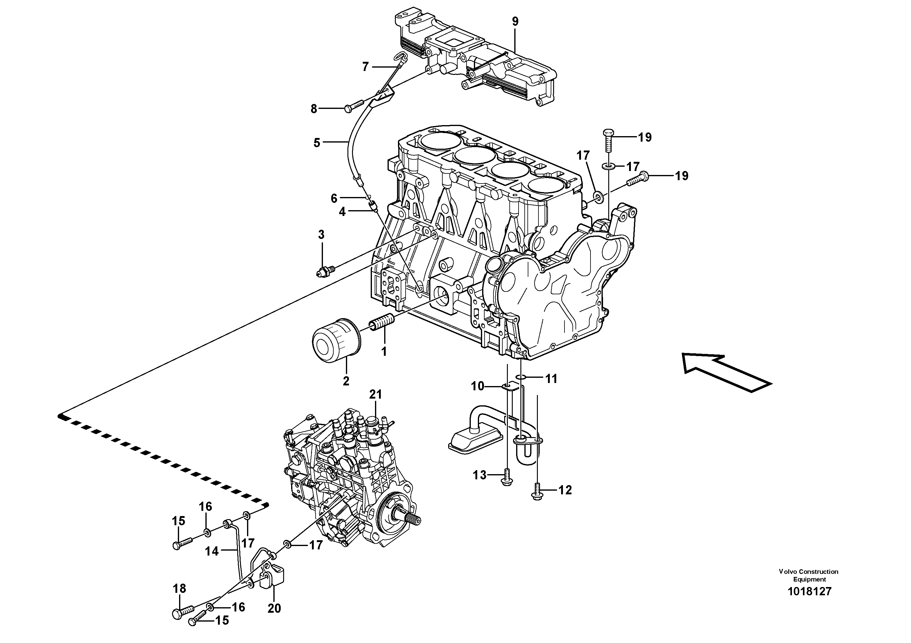 Lubricating oil system — volvo parts diagram
