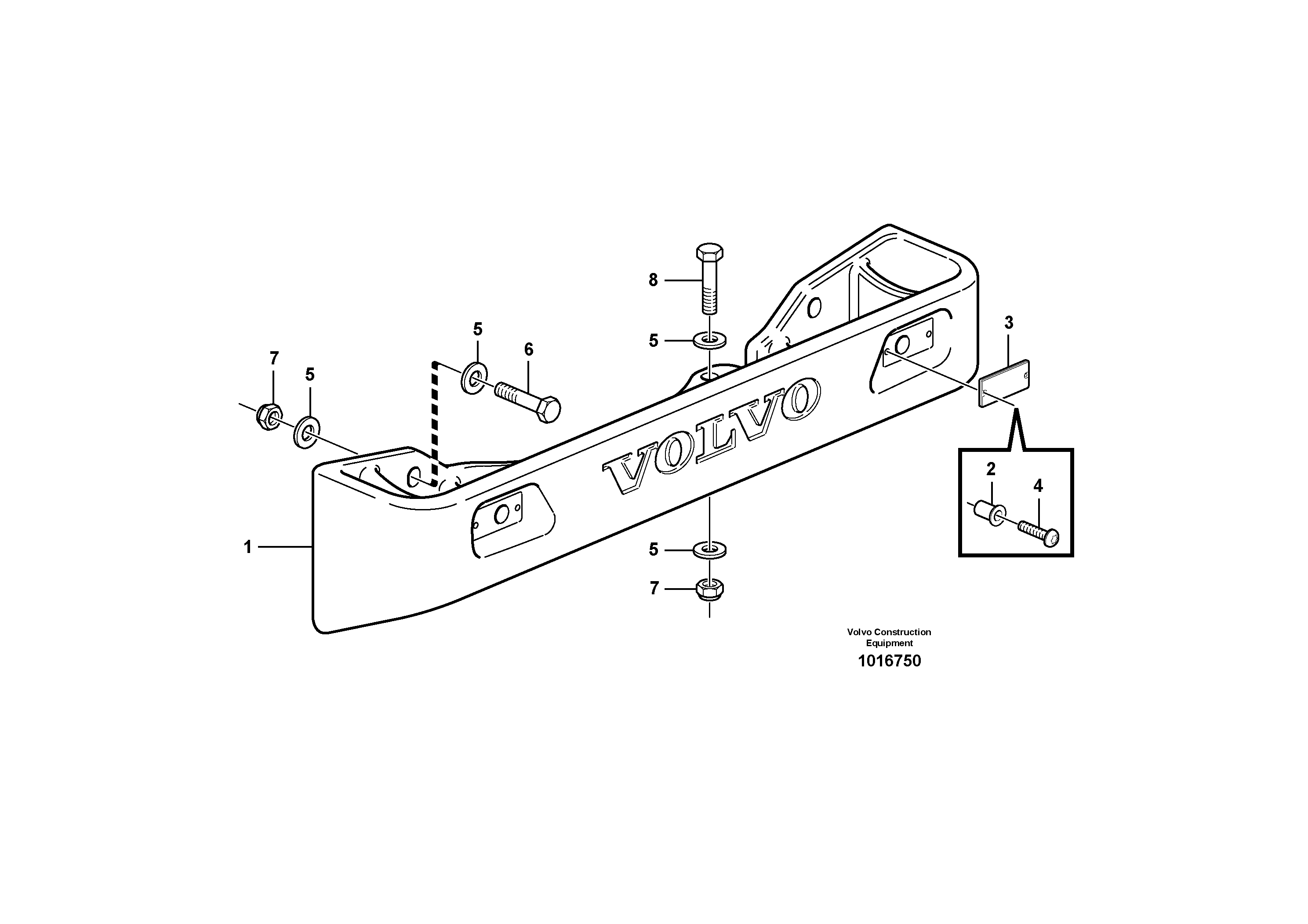 Rear hitch and counterweight — volvo parts diagram