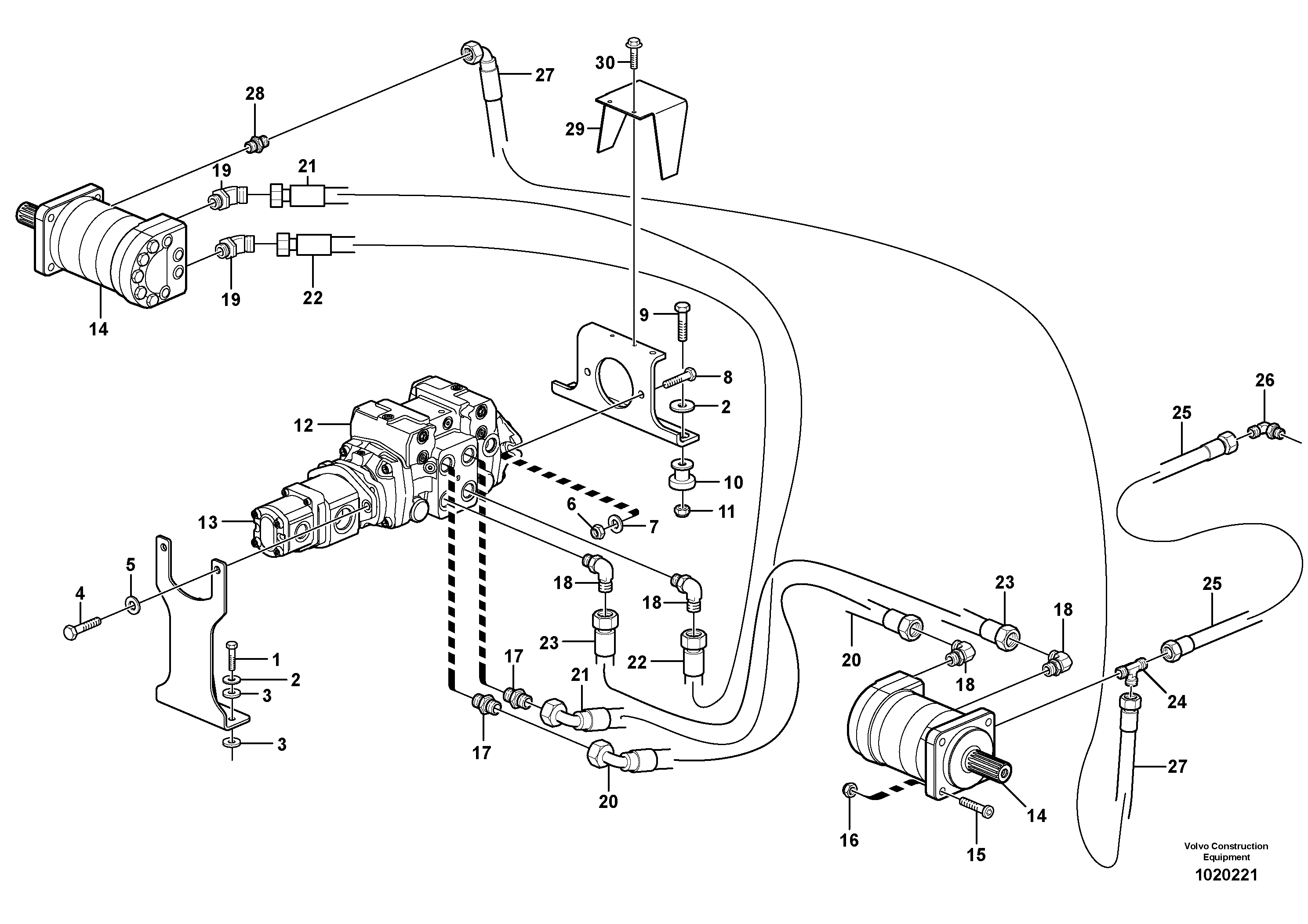 Hydraulic system Transport  11840309,11840310 — volvo parts diagram