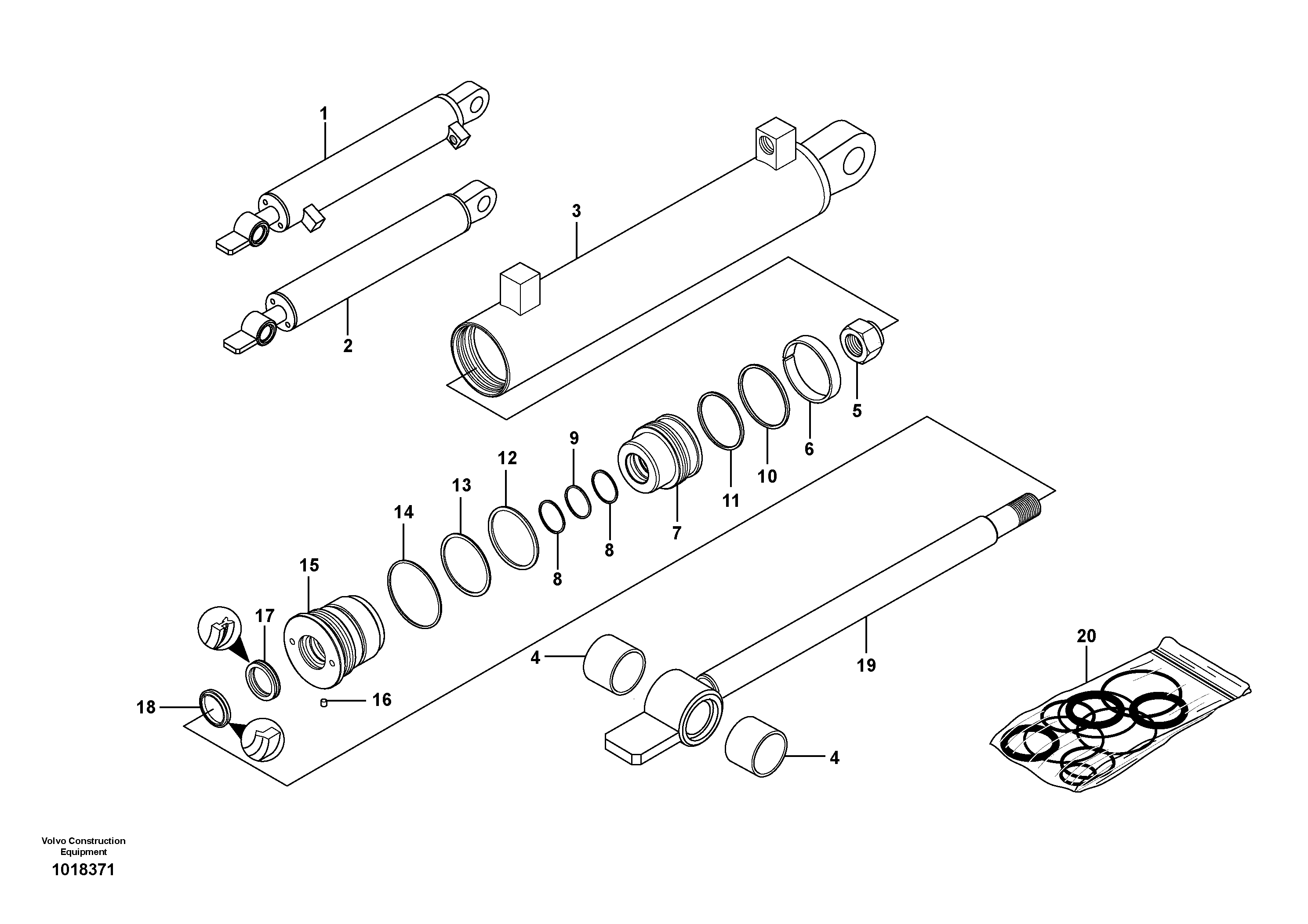 Hydraulic cylinder, tilting — volvo parts diagram