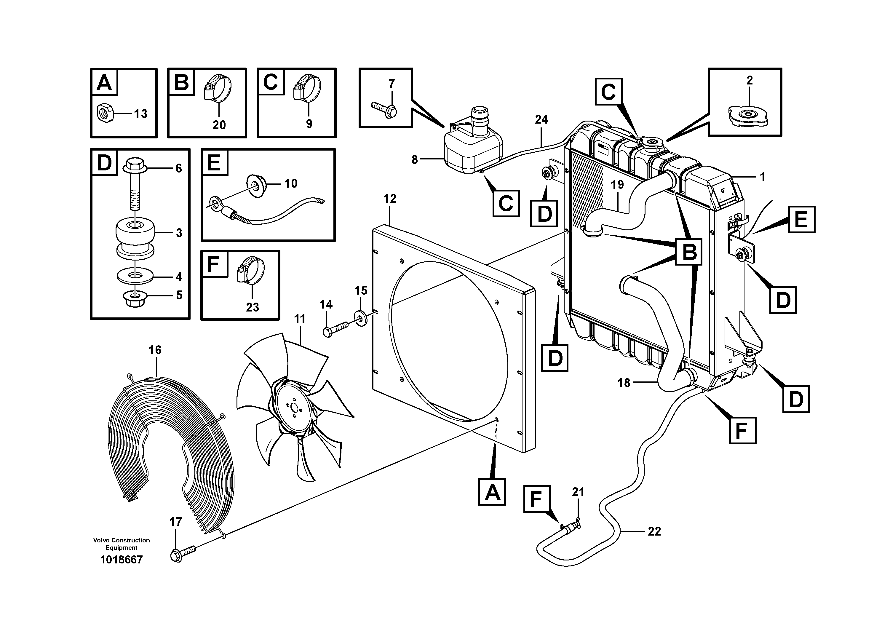 Radiator mounting — volvo parts diagram