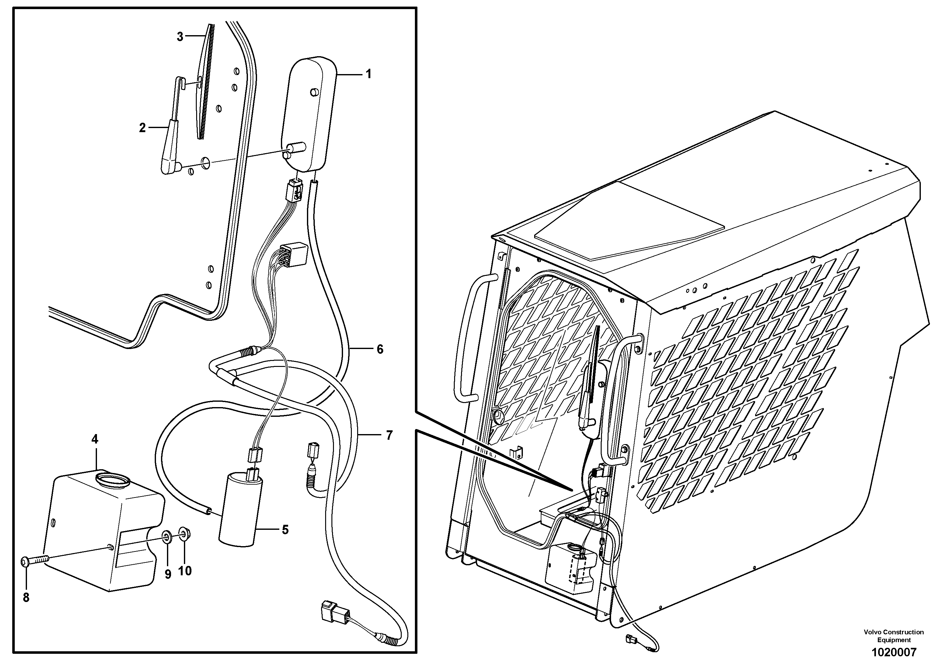 Windshield wiper and washing — volvo parts diagram