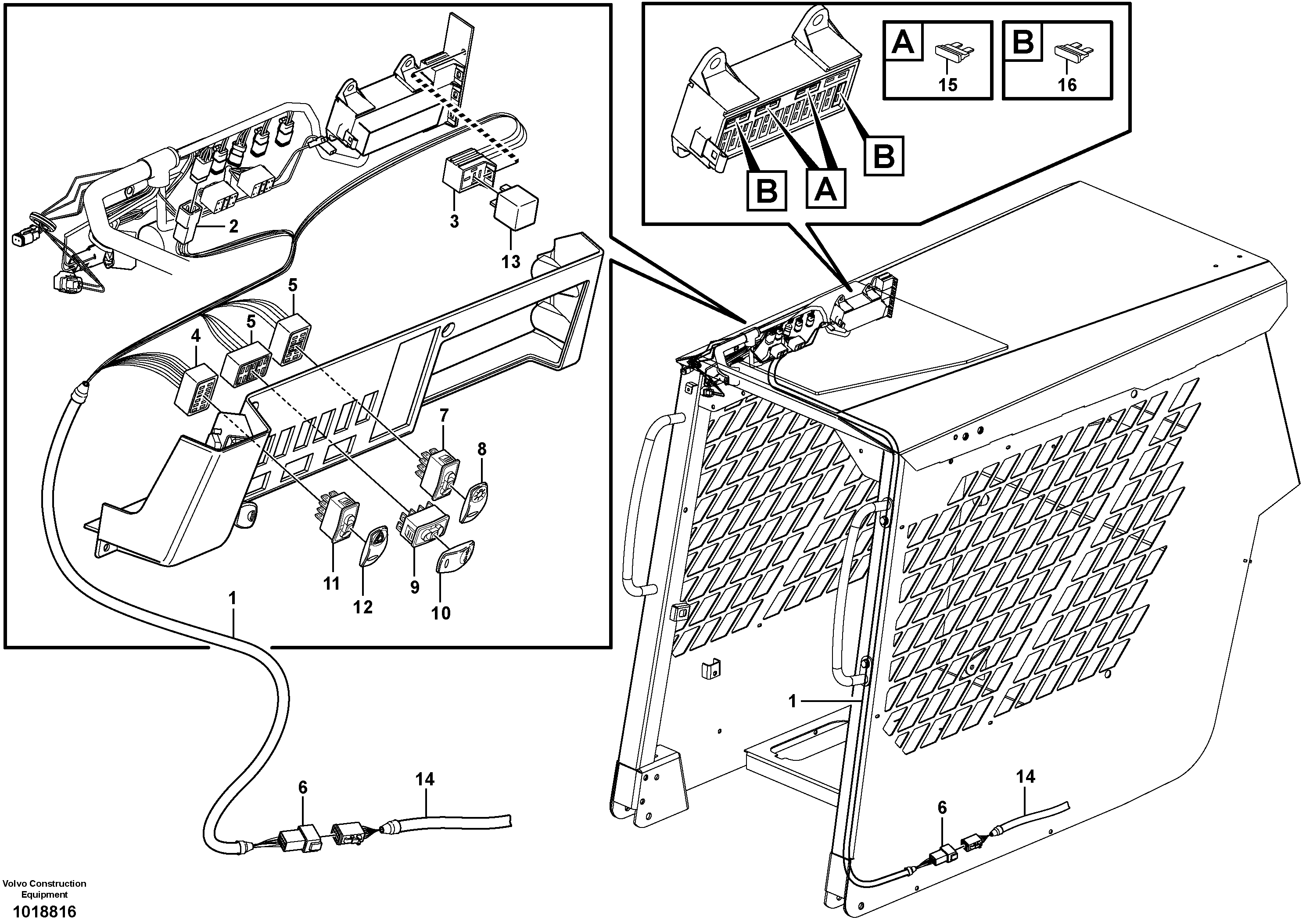 Cabel harness, lighting  11840331, 11840333, 11840335, 11840337 — volvo parts diagram