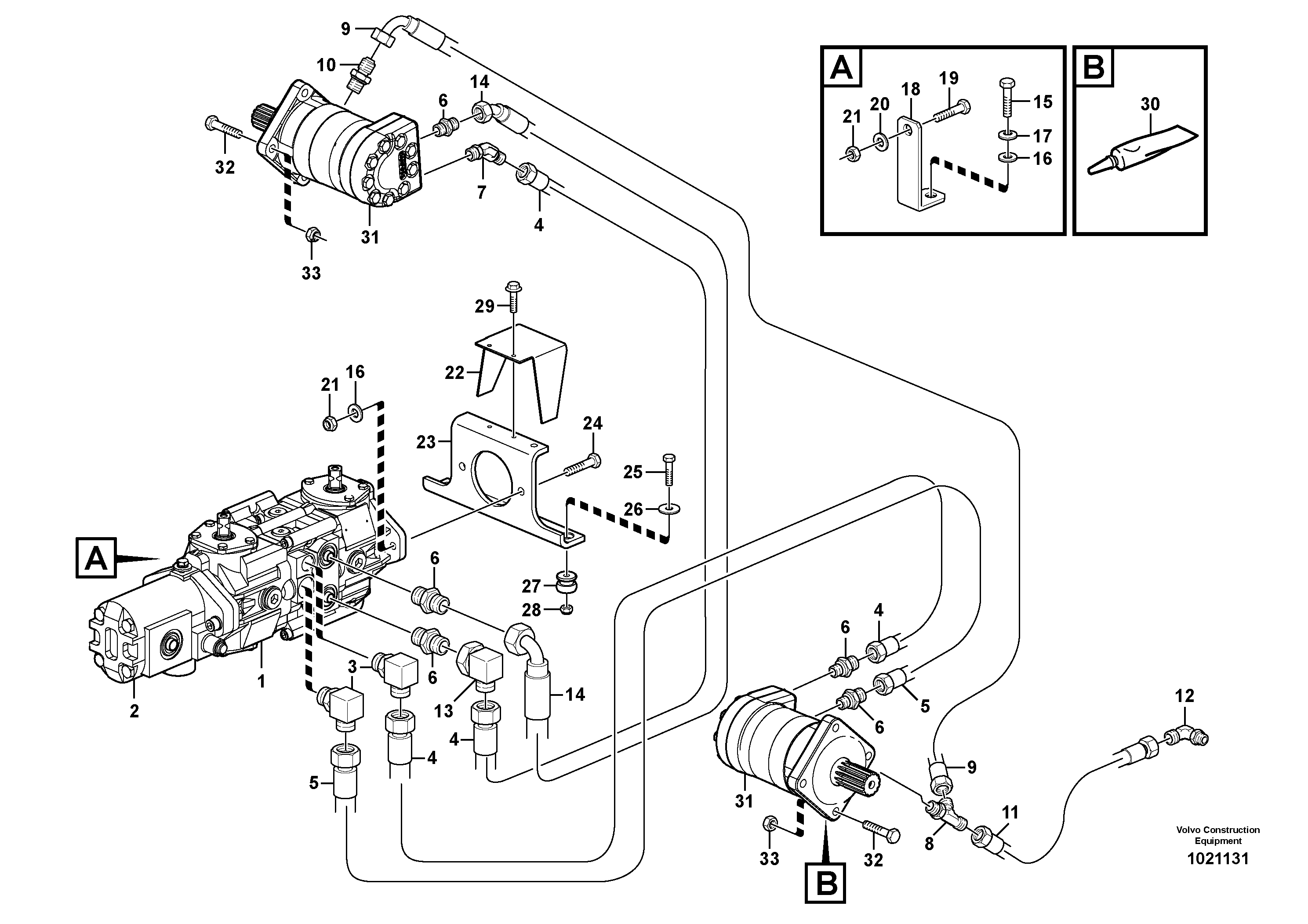 Hydraulic system Transport  11840229, 11840230 — volvo parts diagram