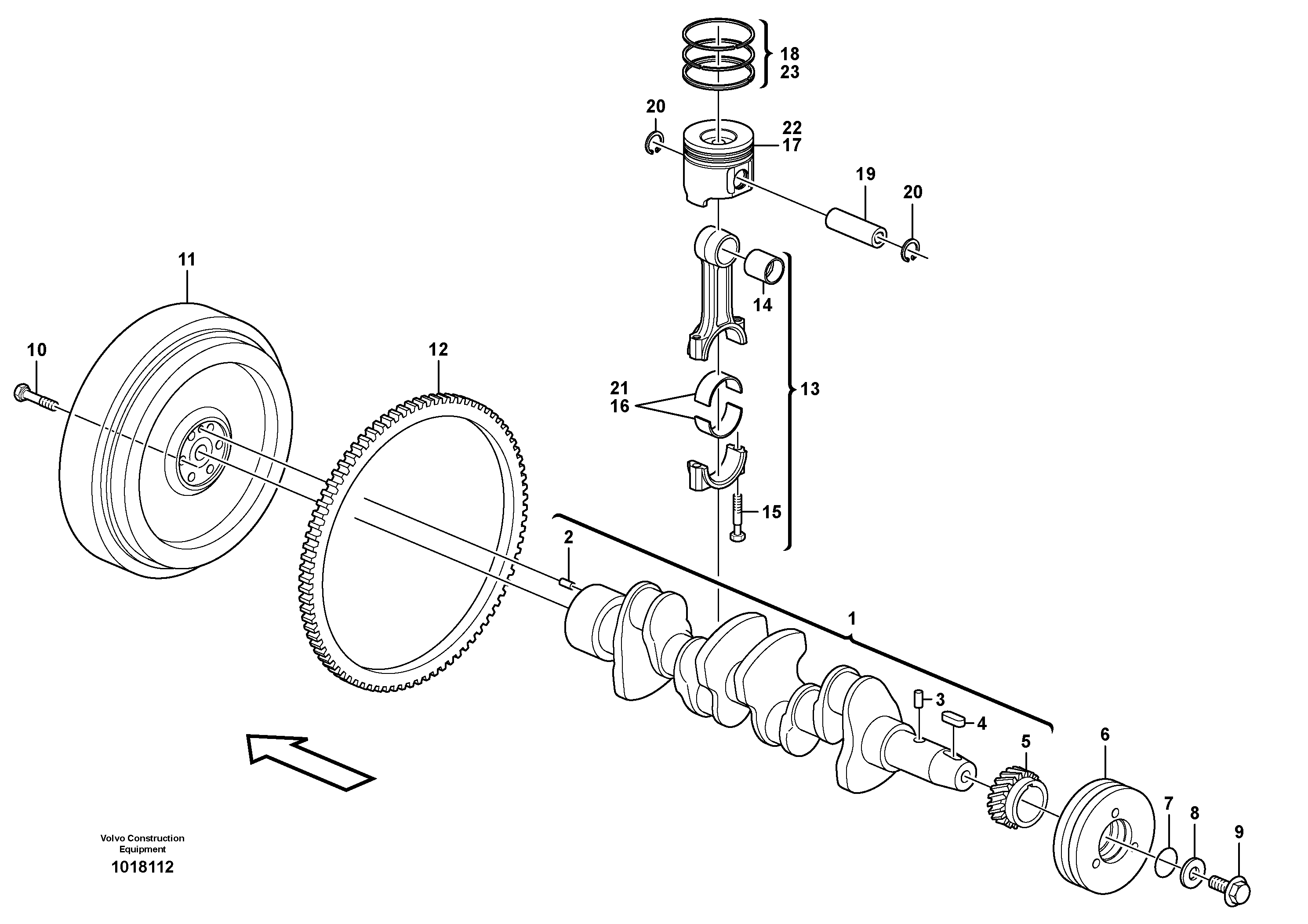 Crankshaft and related parts — volvo parts diagram