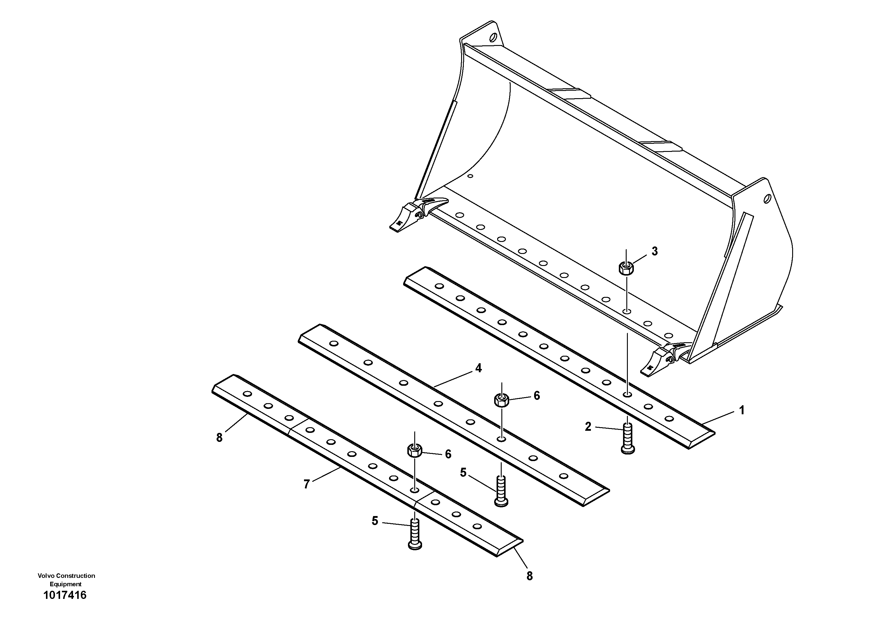 Bolt-on cutting edge — volvo parts diagram