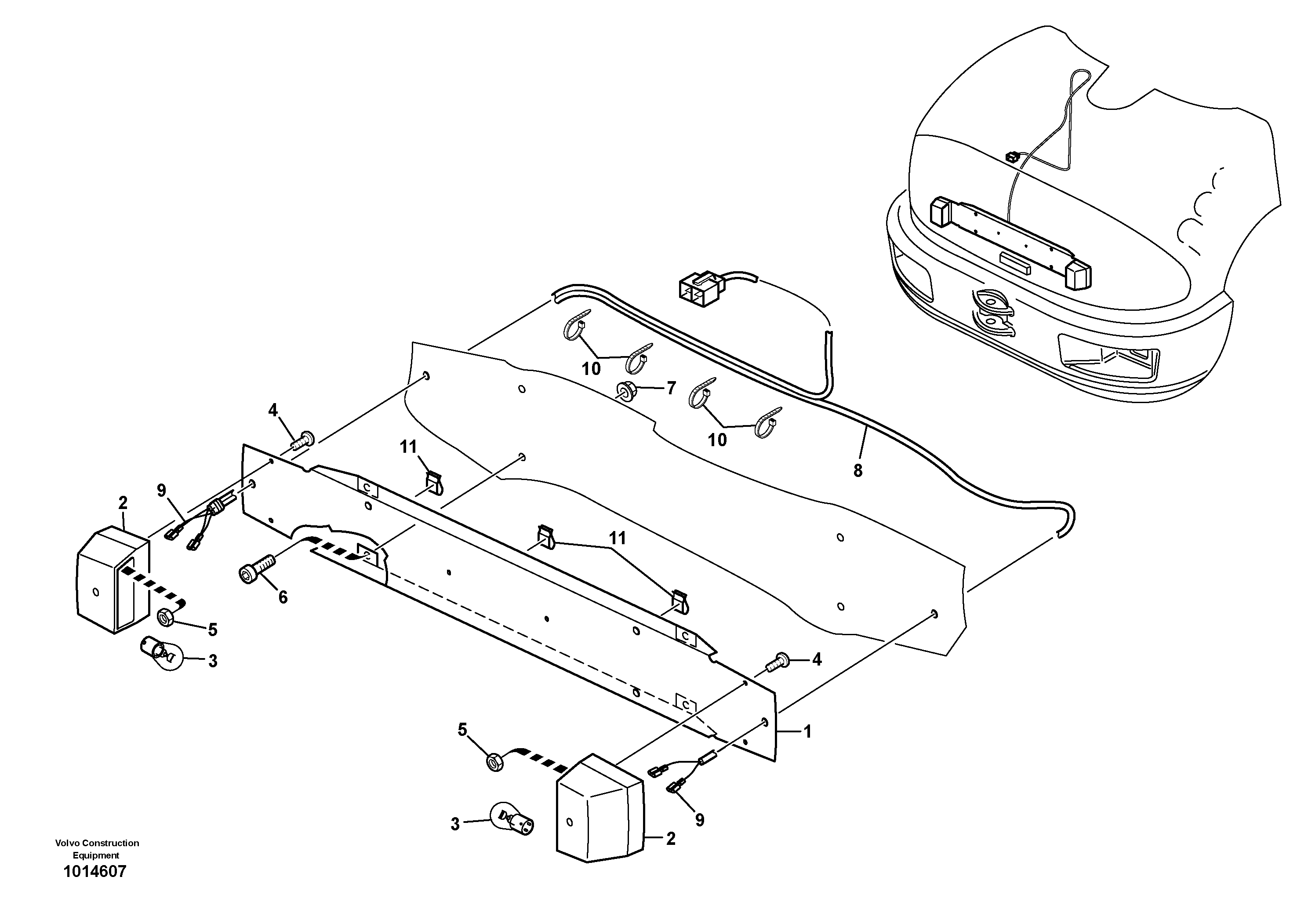 Number plate illumination — volvo parts diagram
