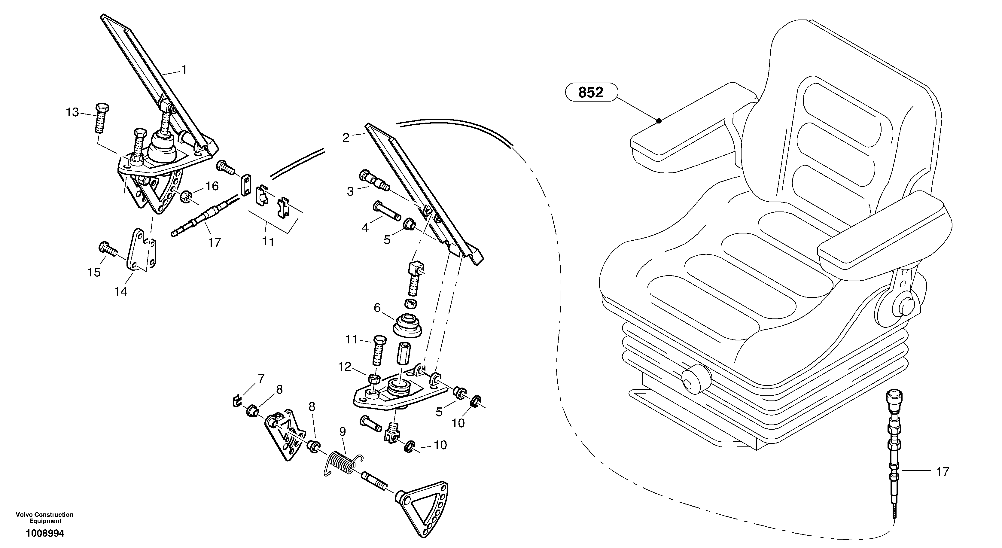 Hand throttle — volvo parts diagram