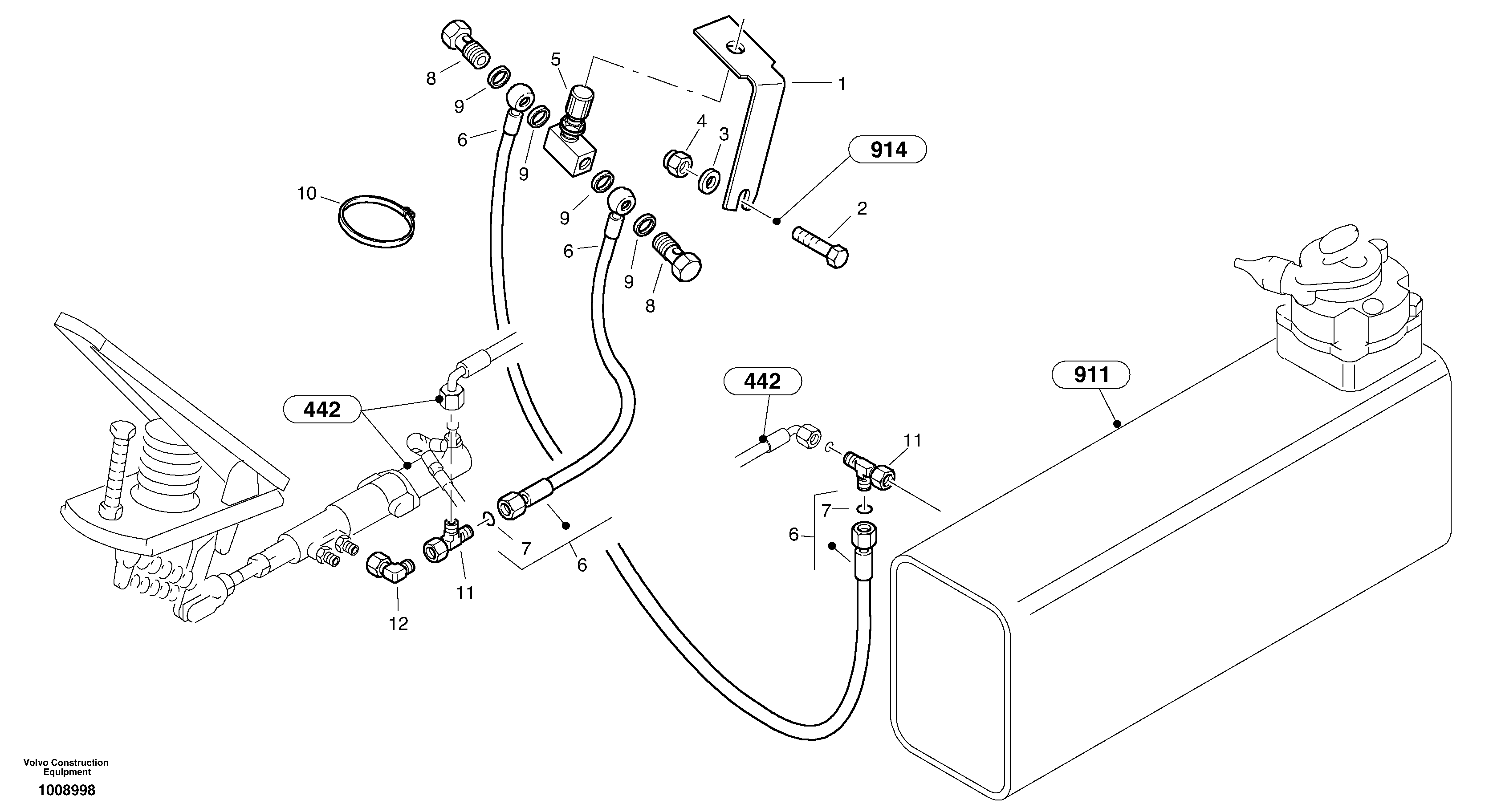 Hand inching control — volvo parts diagram