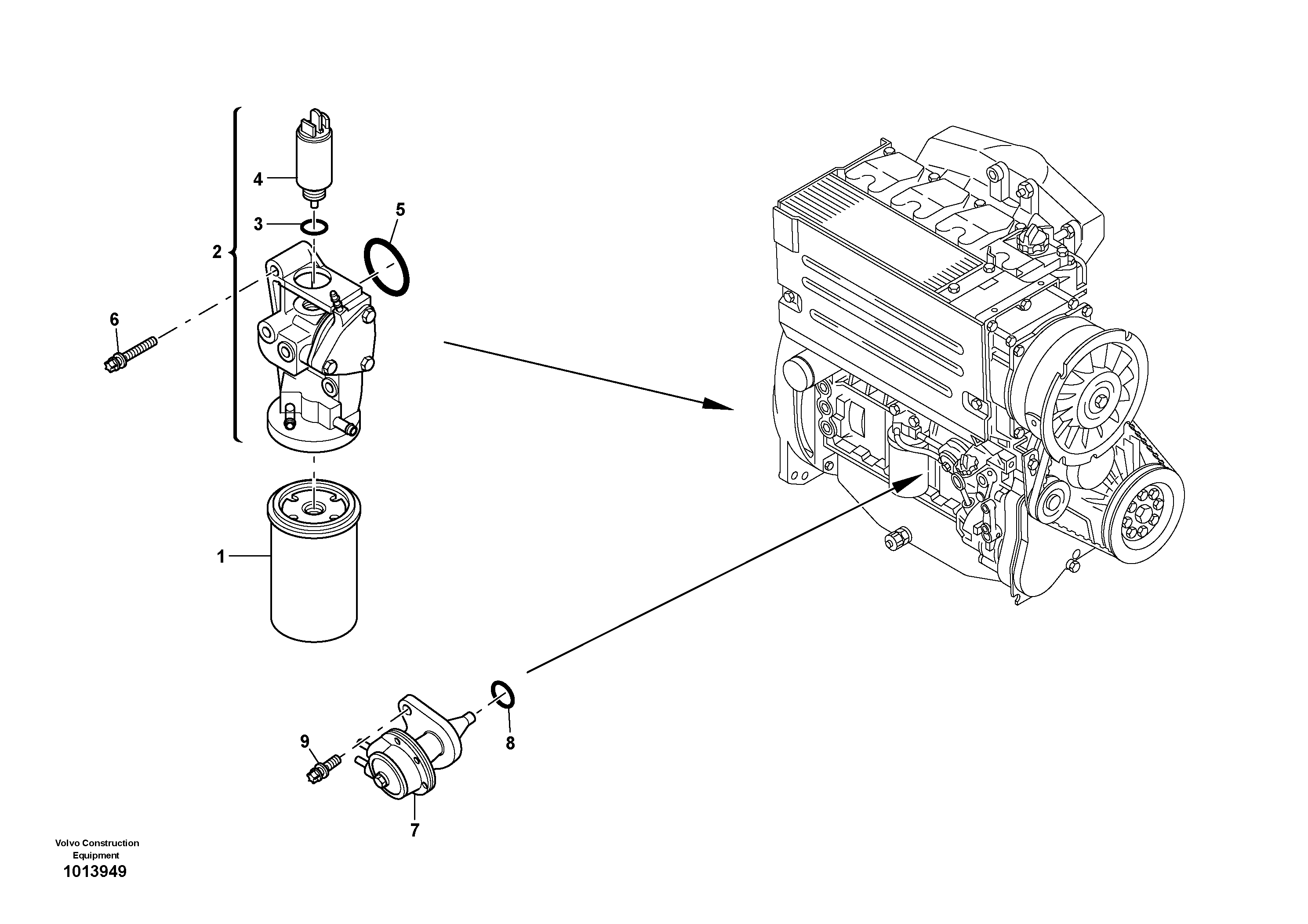 Fuel filter - Feed pump — volvo parts diagram